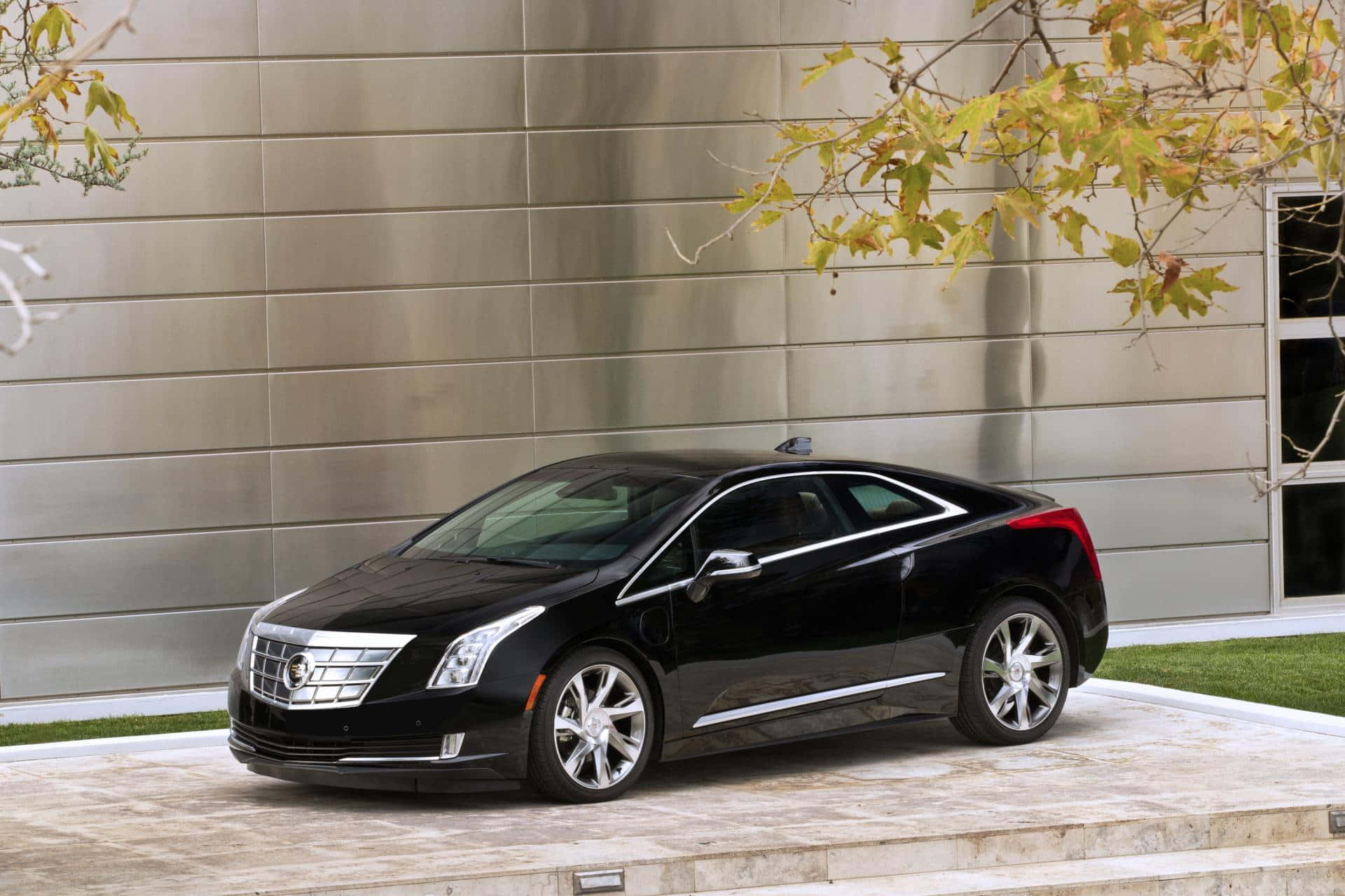 Cadillac ELR, black, stone steps, Full HD Desktop Wallpaper