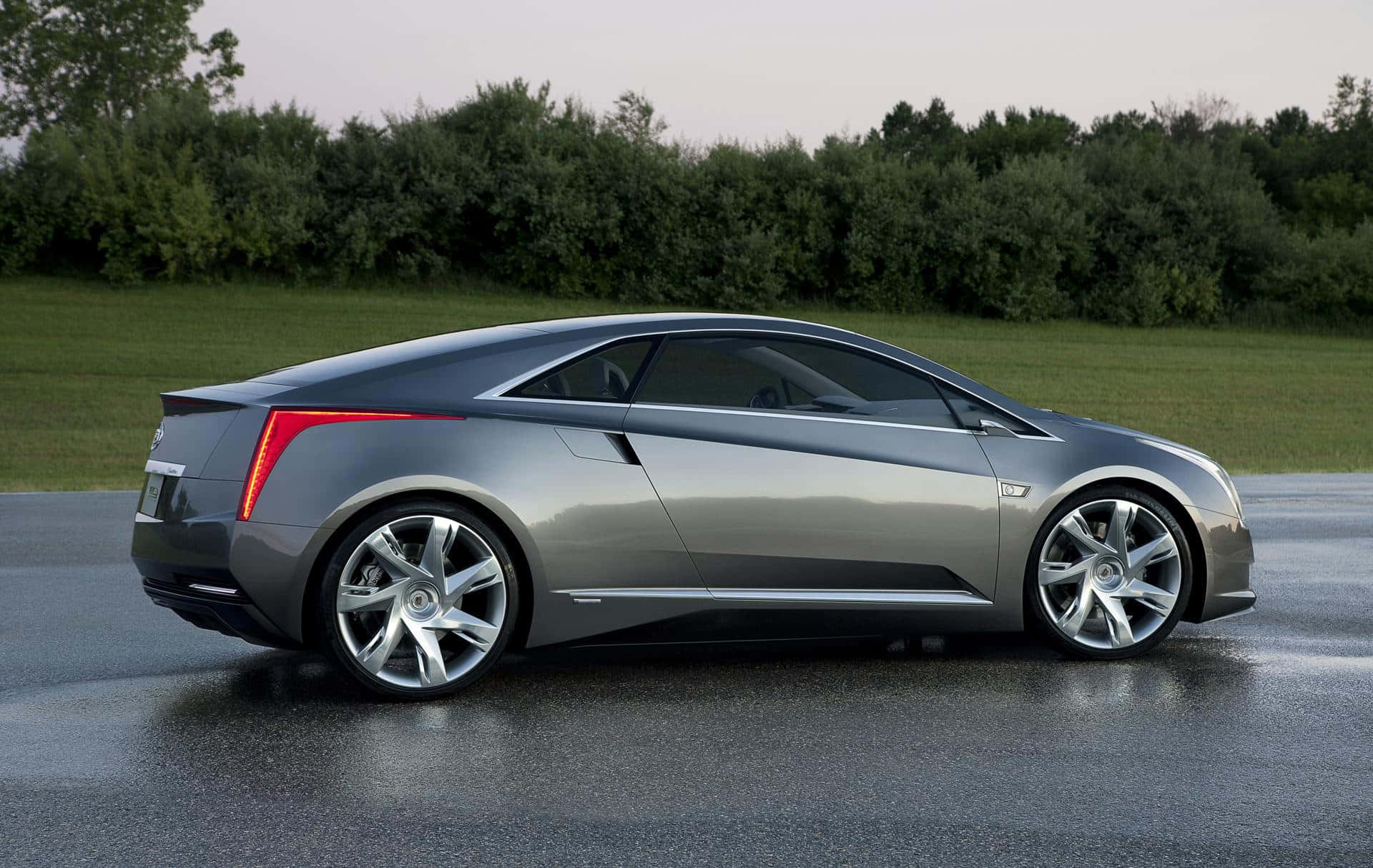 Cadillac ELR, silver, red taillights, Full HD Desktop Wallpaper