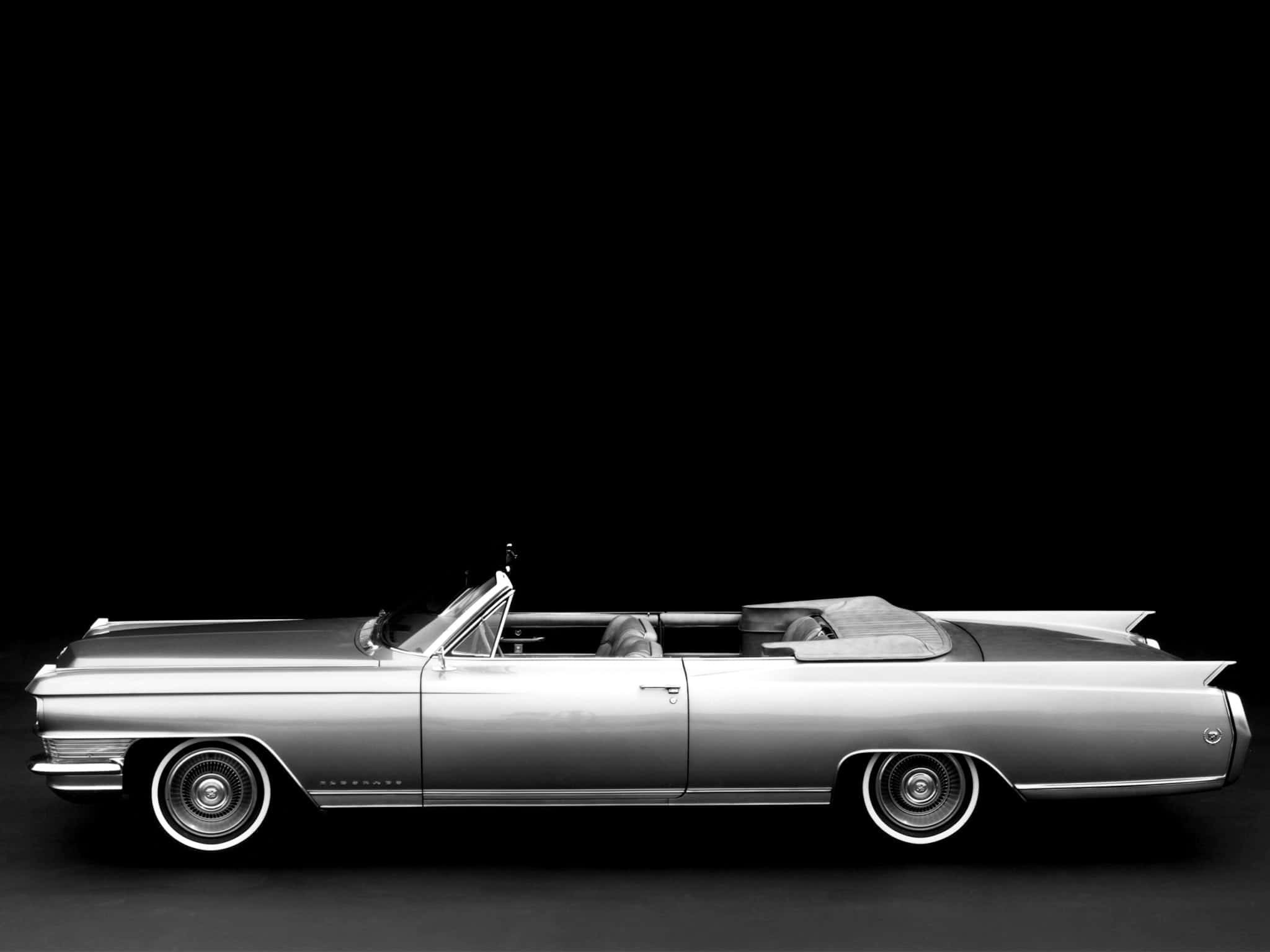 Cadillac Fleetwood, vintage convertible, monochrome, Full HD Desktop Wallpaper