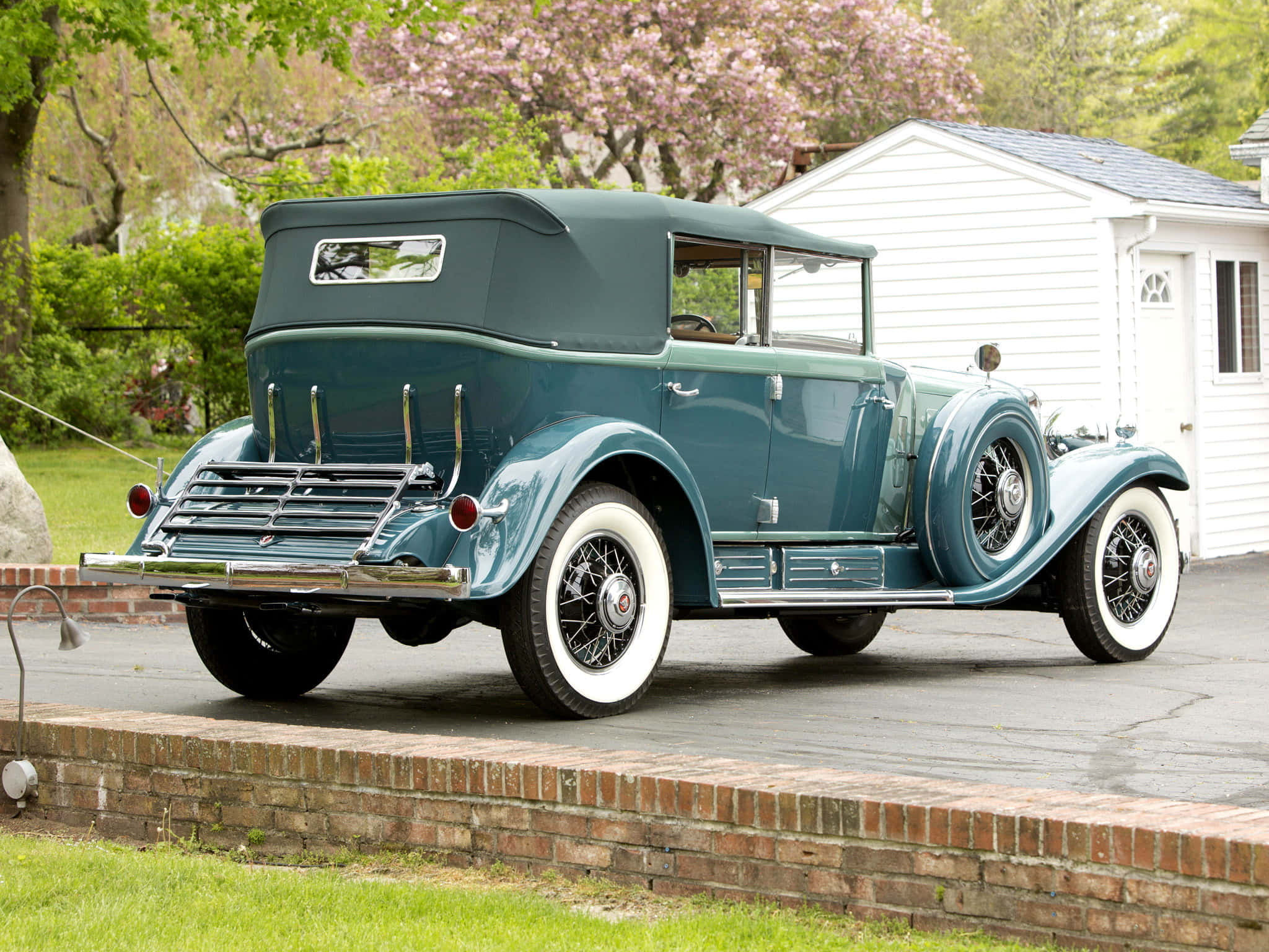 Cadillac Fleetwood, teal, white wall tires, Full HD Desktop Wallpaper