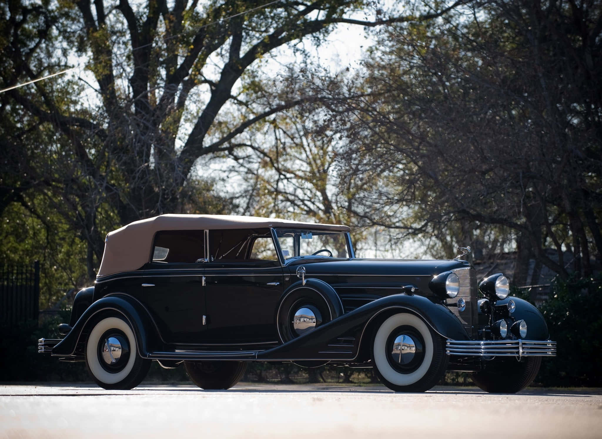 Cadillac Fleetwood, vintage convertible, sleek black, Full HD Desktop Wallpaper