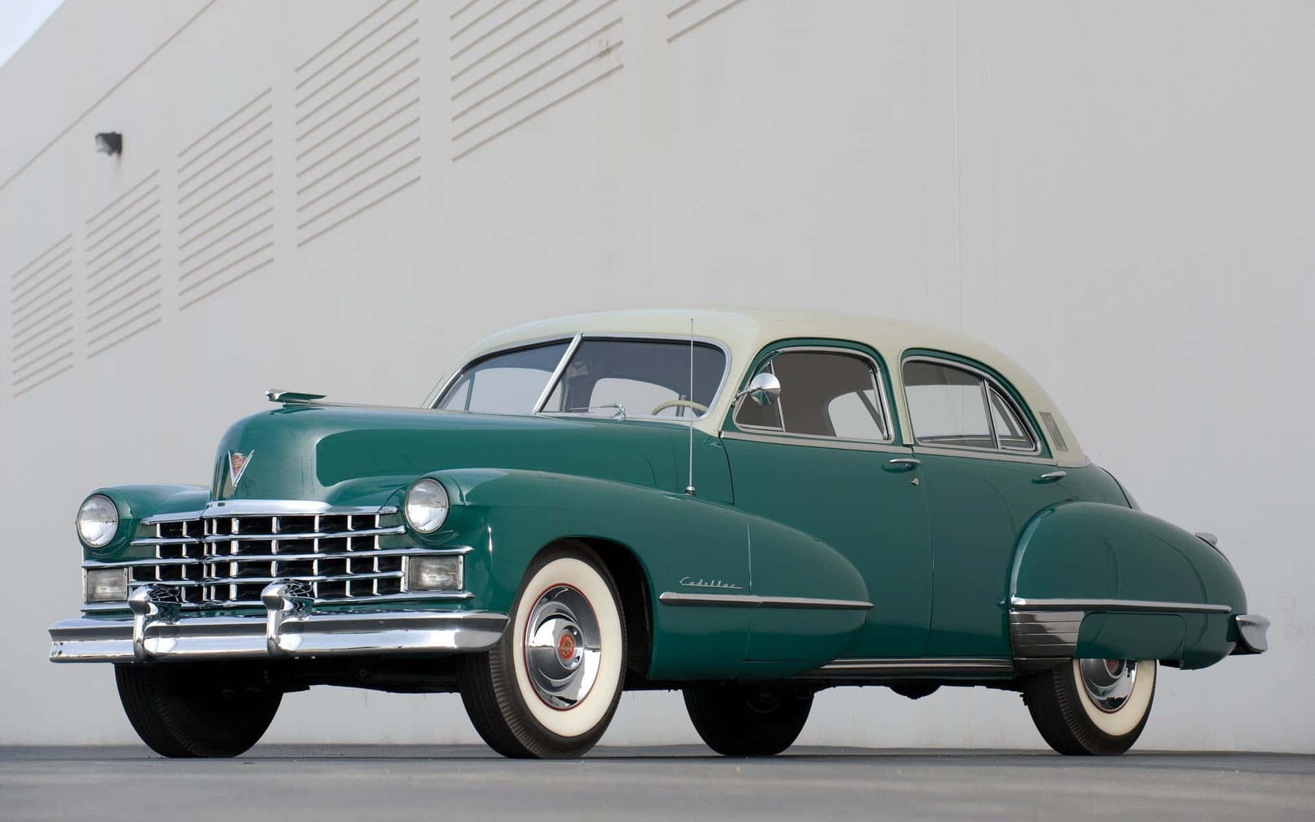 Cadillac Fleetwood, vintage green, cream, Full HD Desktop Wallpaper