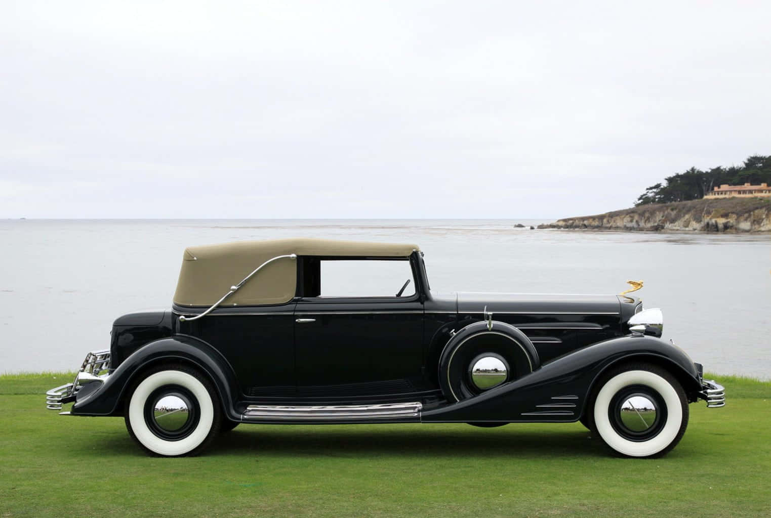 Cadillac Fleetwood, black, beige top, HD Desktop Wallpaper