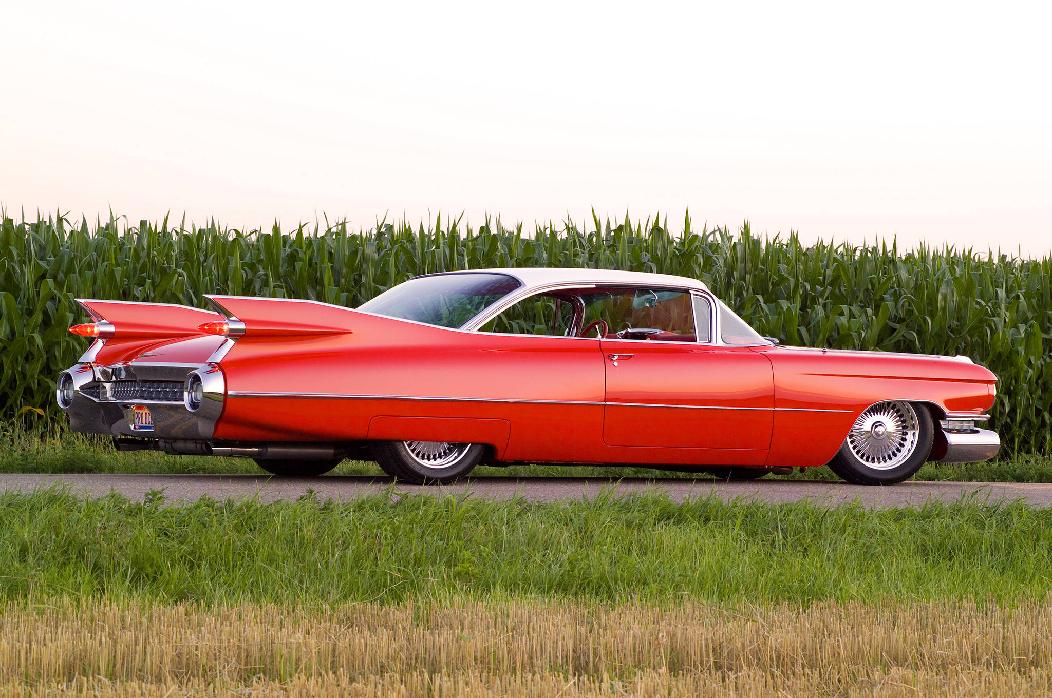 Cadillac, vintage, red, Full HD Desktop Wallpaper