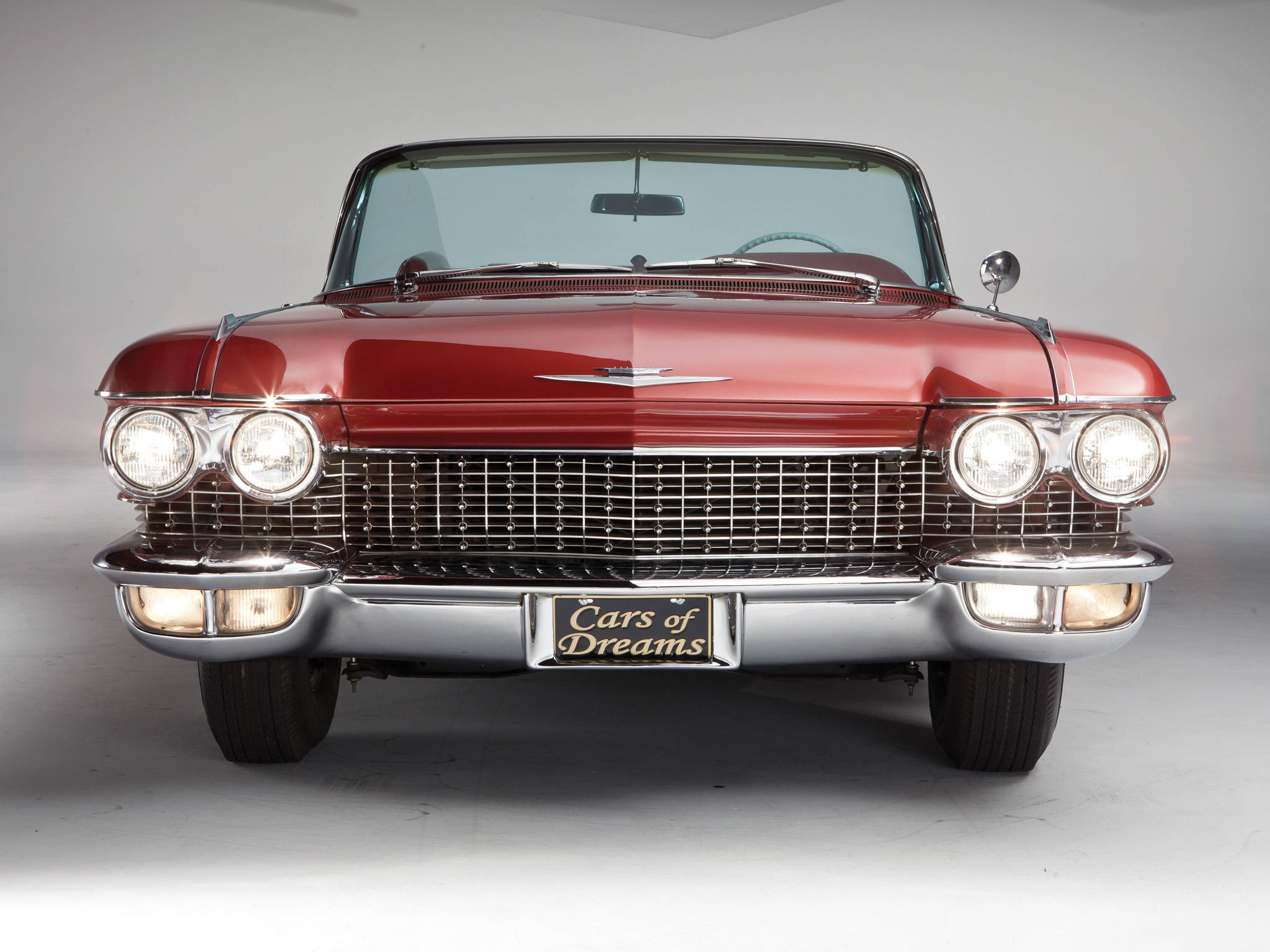 Cadillac, glossy red, chrome grille, Full HD Desktop Wallpaper