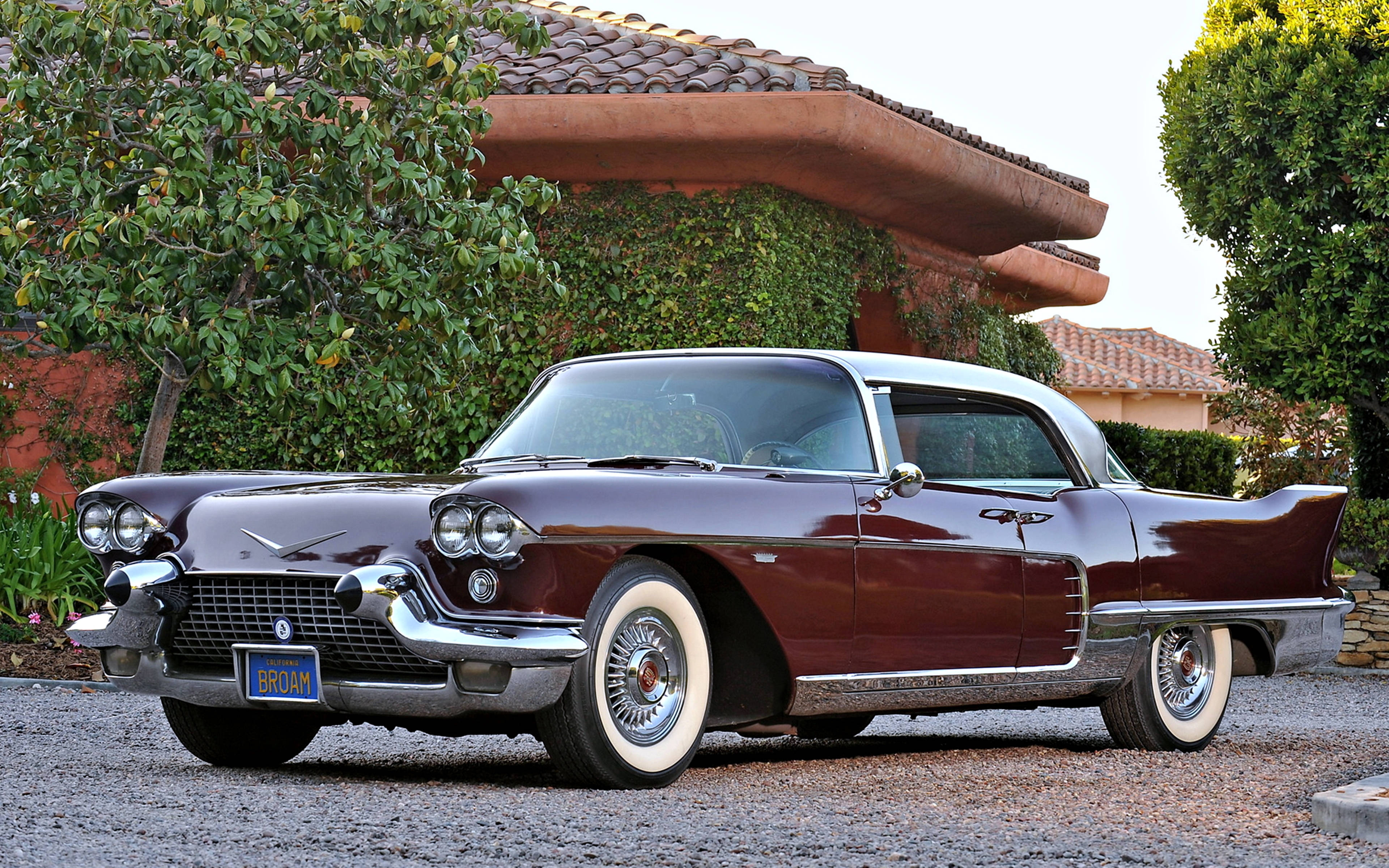 1959 Cadillac, maroon, chrome accents, 4K Desktop Wallpaper
