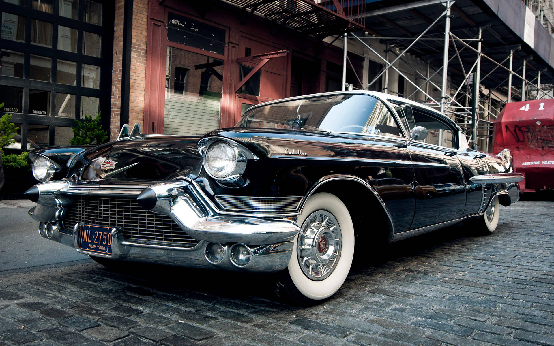 1959 Cadillac, glossy black, chrome accents, Full HD Desktop Wallpaper