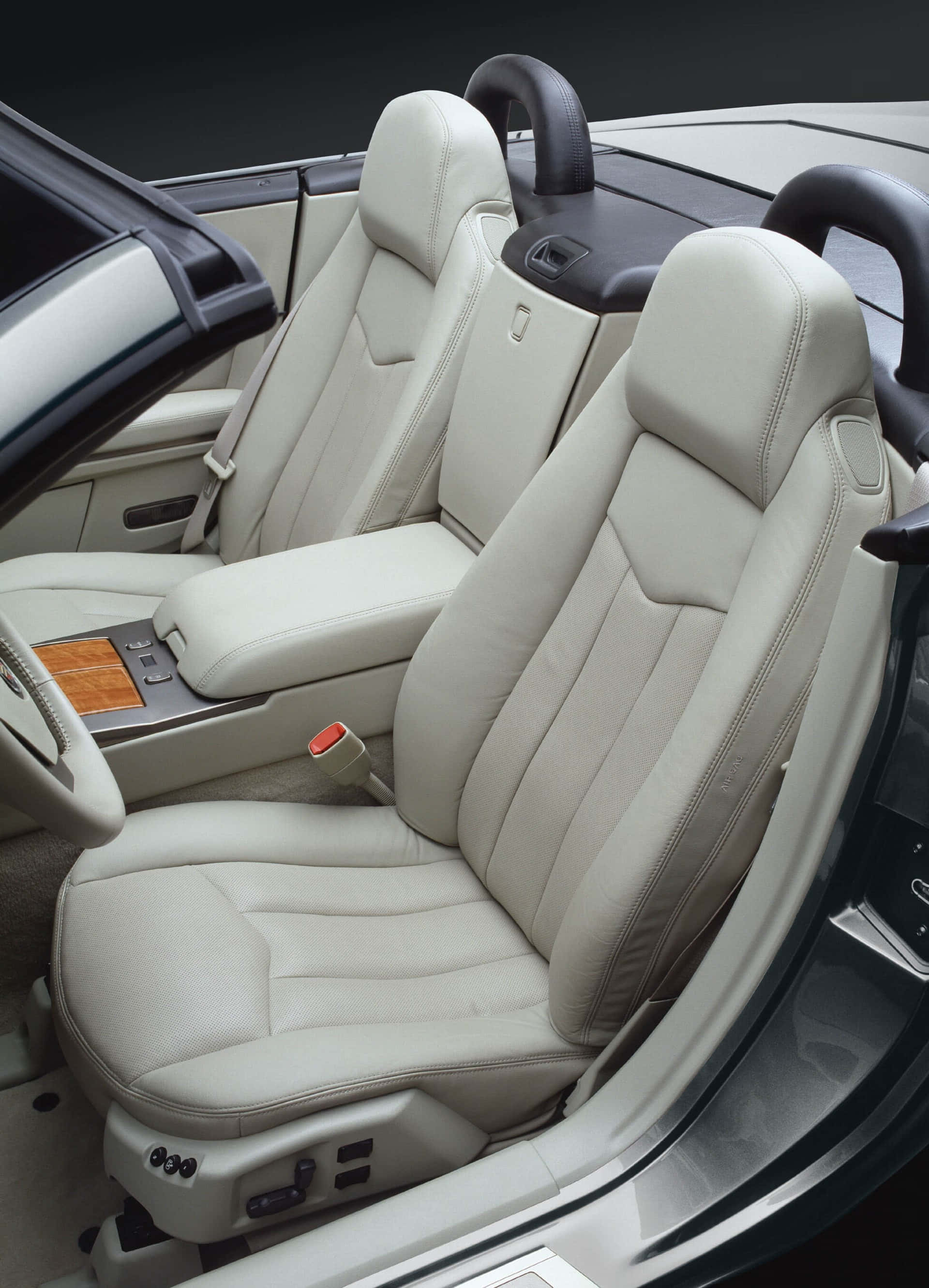 Cadillac XLR, cream leather seats, wood trim, 2K Phone Wallpaper