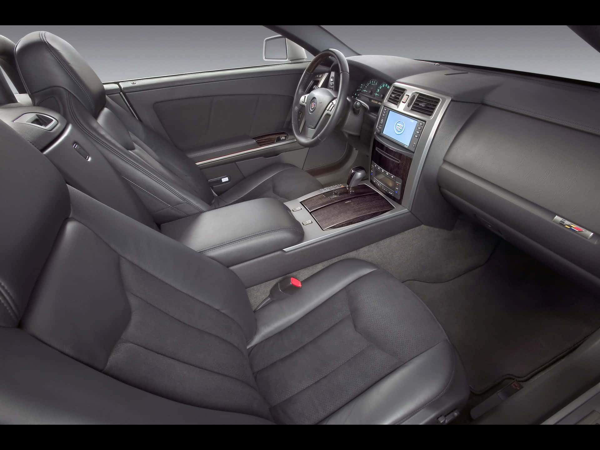 Cadillac XLR, black leather interior, wood trim, Full HD Desktop Wallpaper