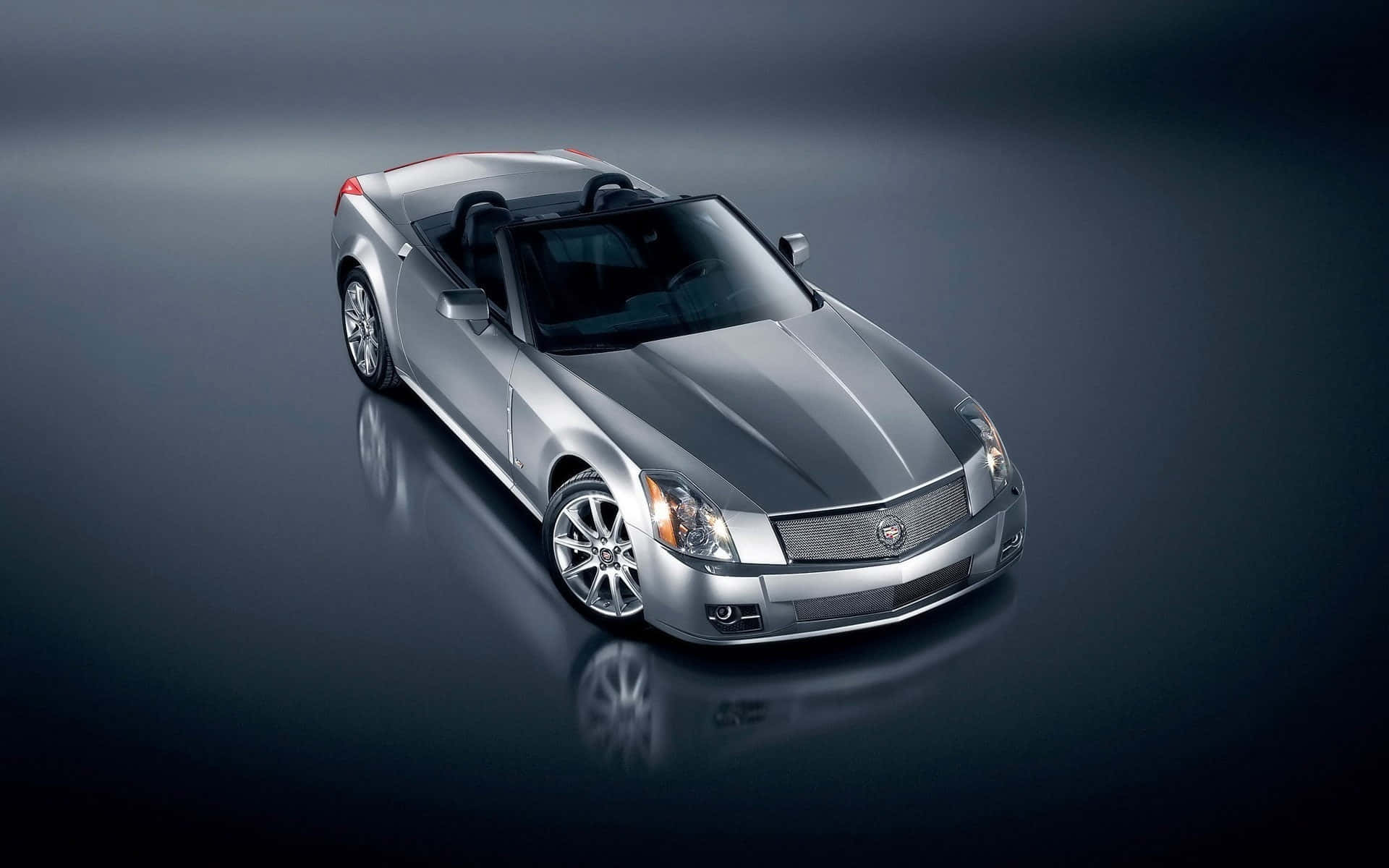 Cadillac XLR, silver, black soft top, Full HD Desktop Wallpaper