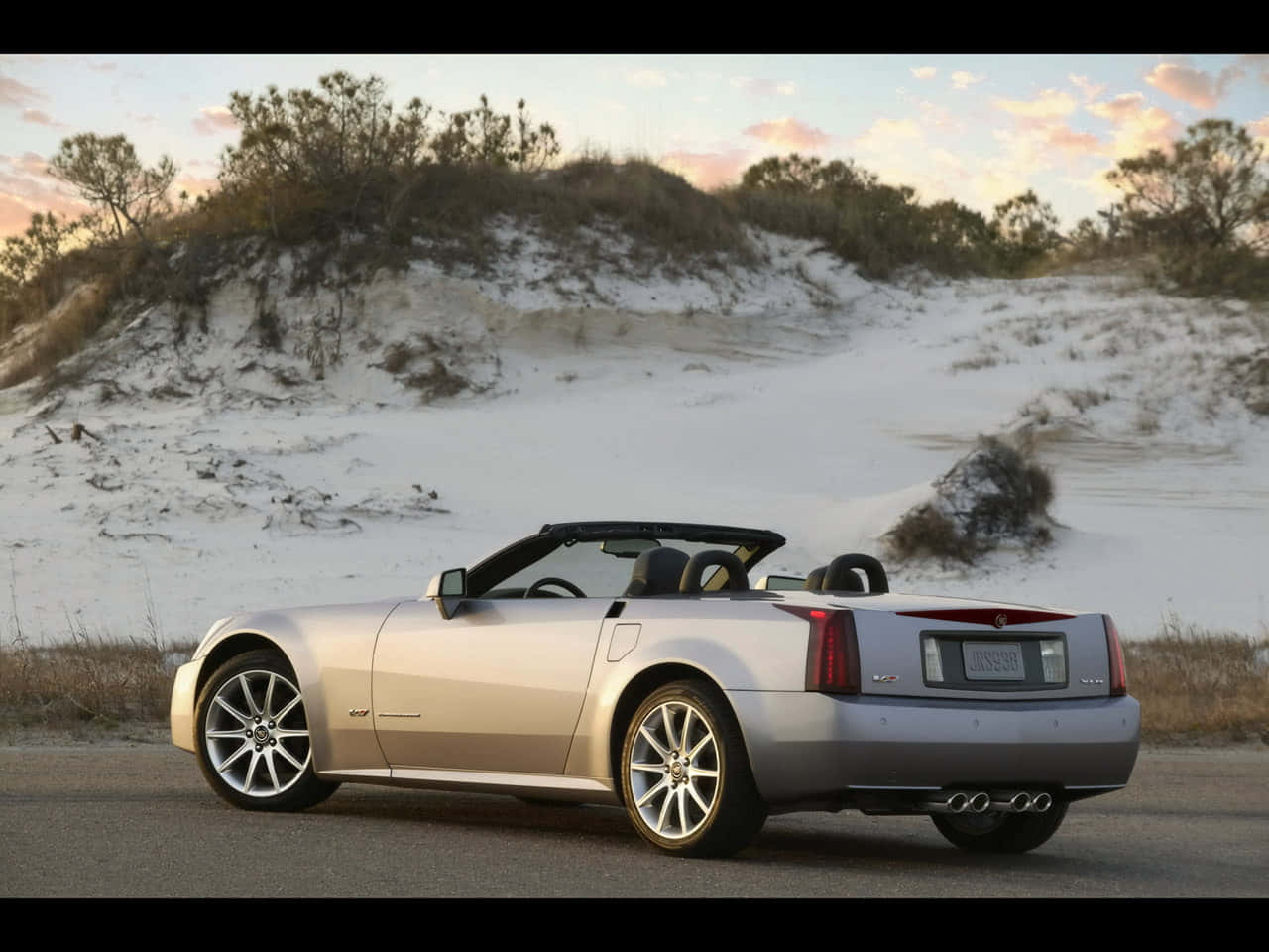 Cadillac XLR, silver, convertible, HD Desktop Wallpaper