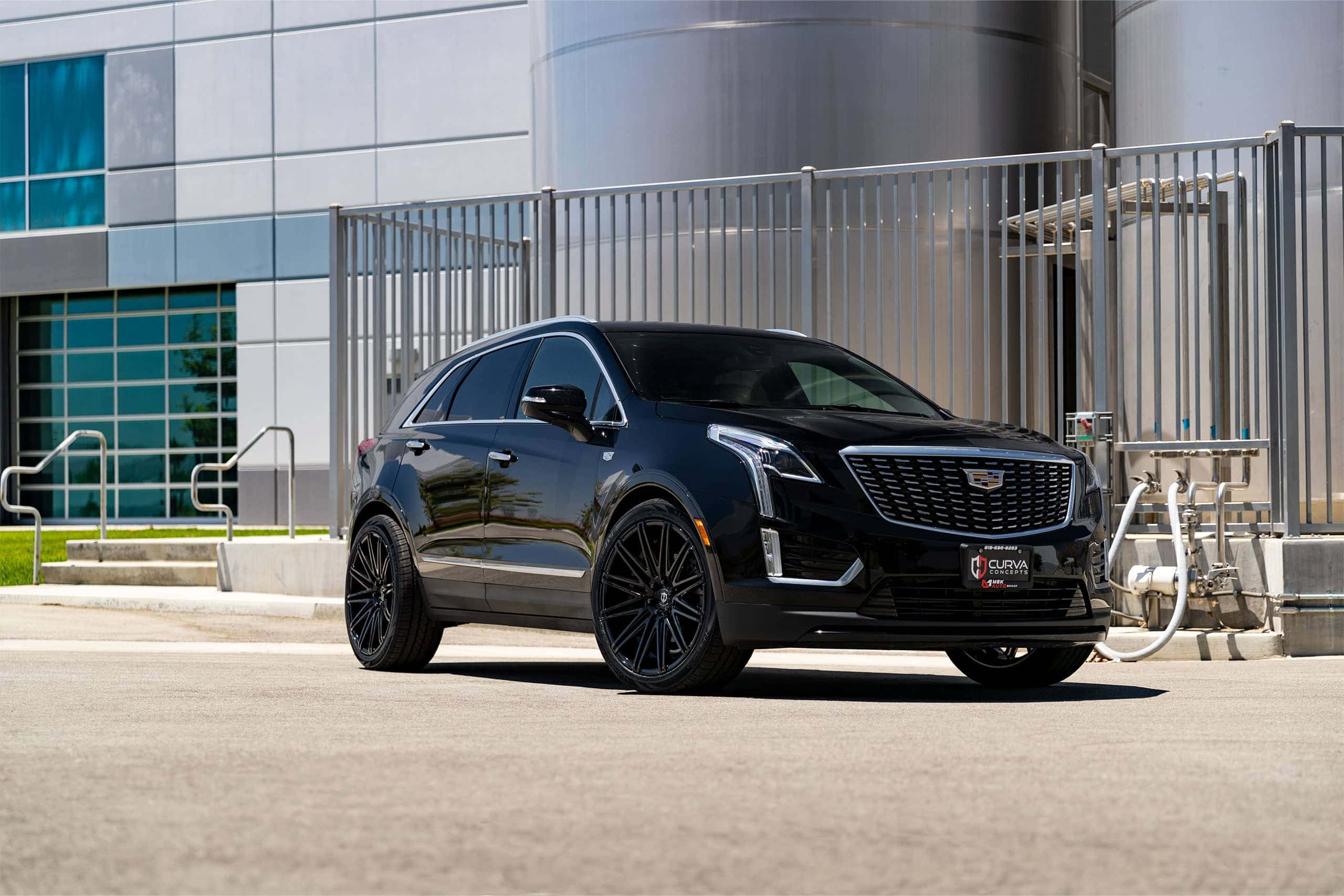 Cadillac XT5, black, urban landscape, 2K Desktop Wallpaper