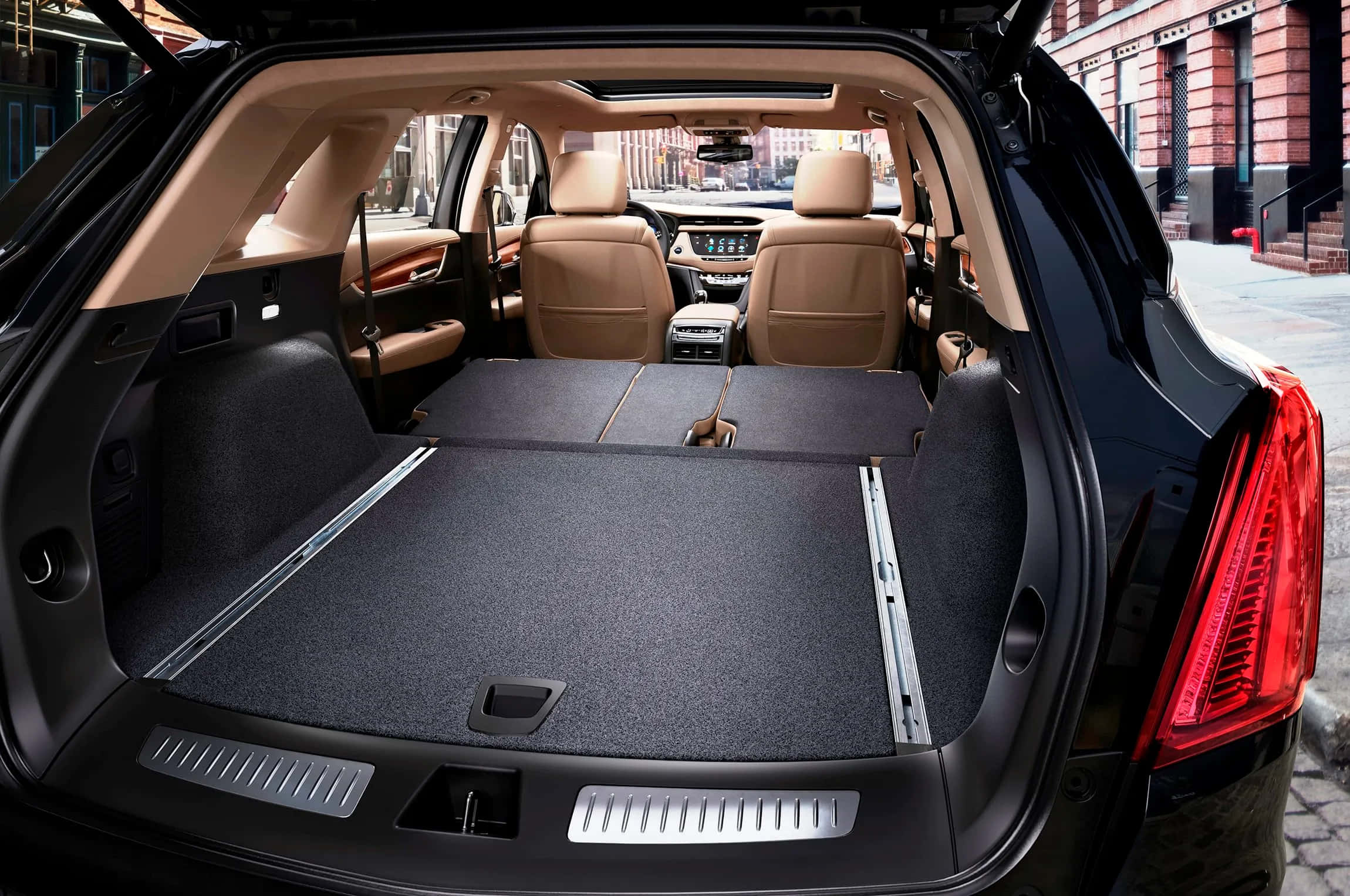 Cadillac XT5, black SUV, beige leather seats, Full HD Desktop Wallpaper