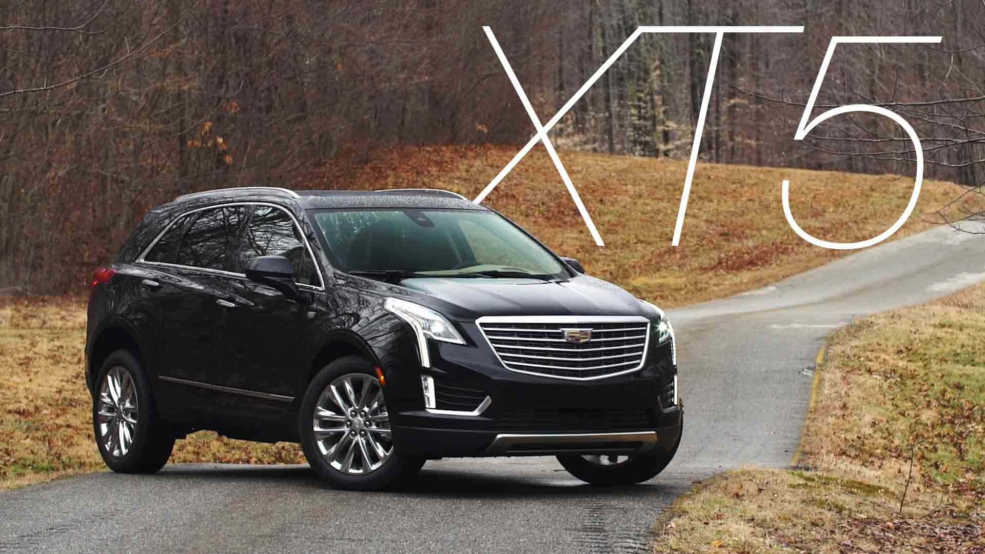 Cadillac XT5, black, winding rural road, Full HD Desktop Wallpaper