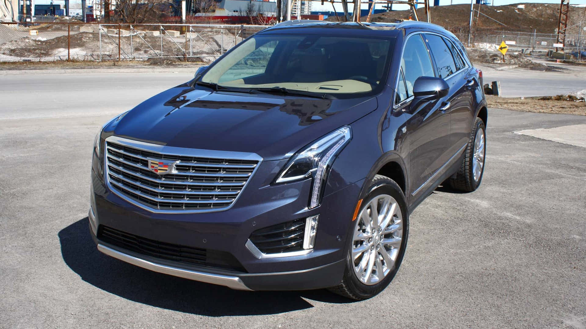 Cadillac XT5, dark blue, asphalt, Full HD Desktop Wallpaper