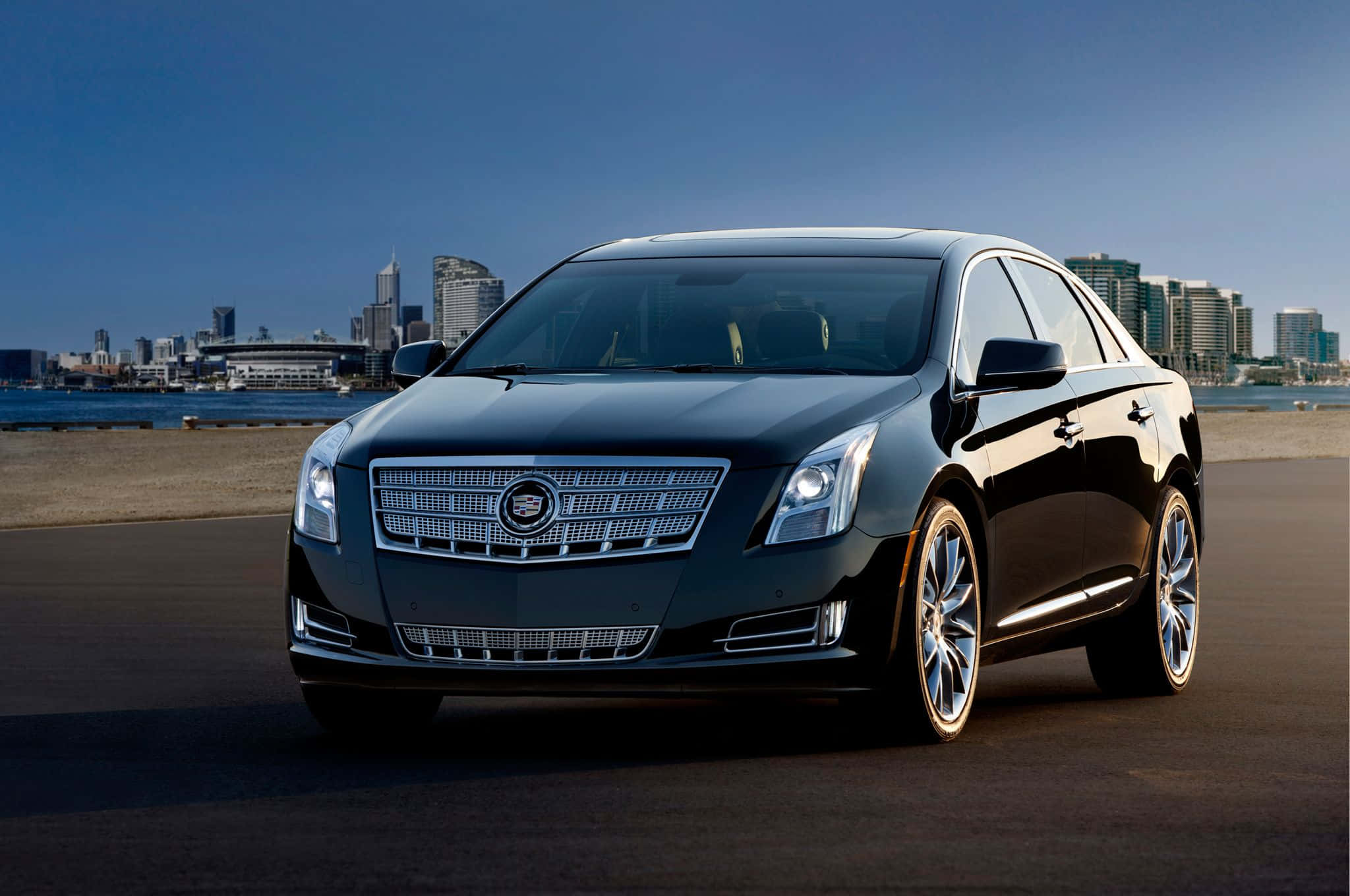 Cadillac XTS, black, daylight, Full HD Desktop Wallpaper