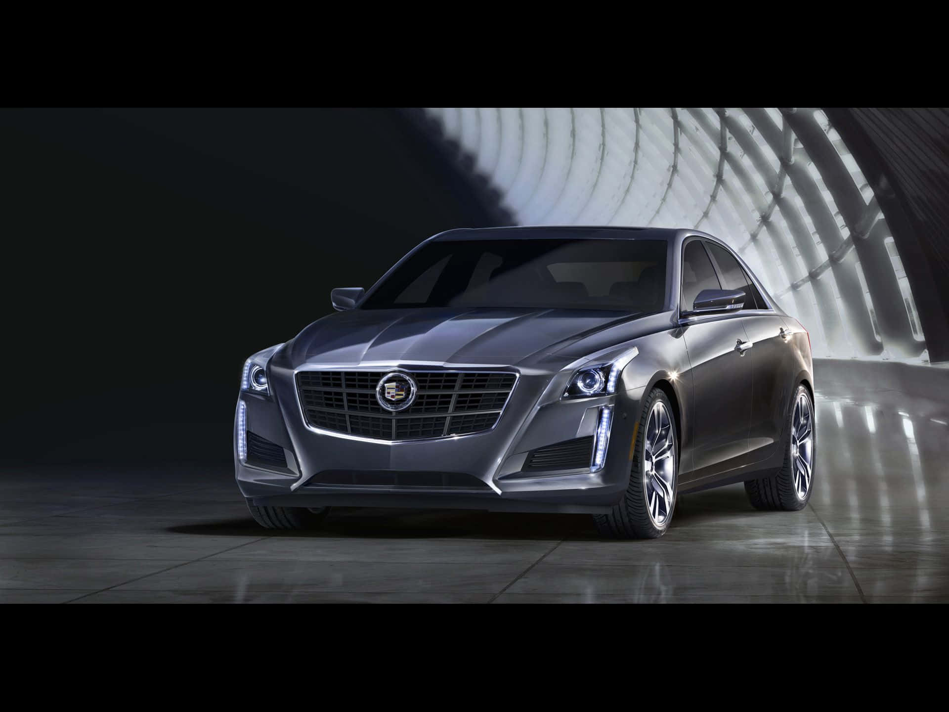Cadillac XTS, silver, studio lights, Full HD Desktop Wallpaper
