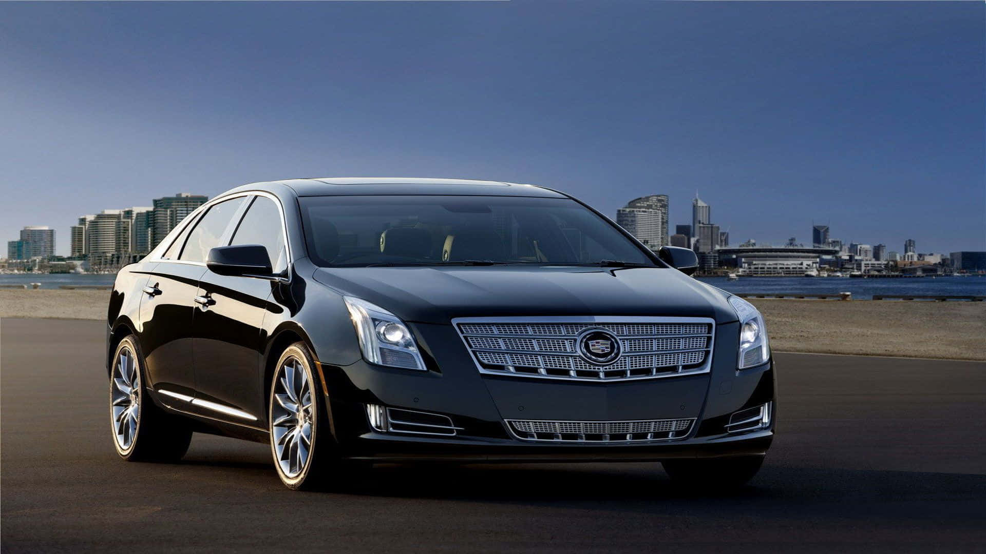 Cadillac XTS, black, daylight, Full HD Desktop Wallpaper