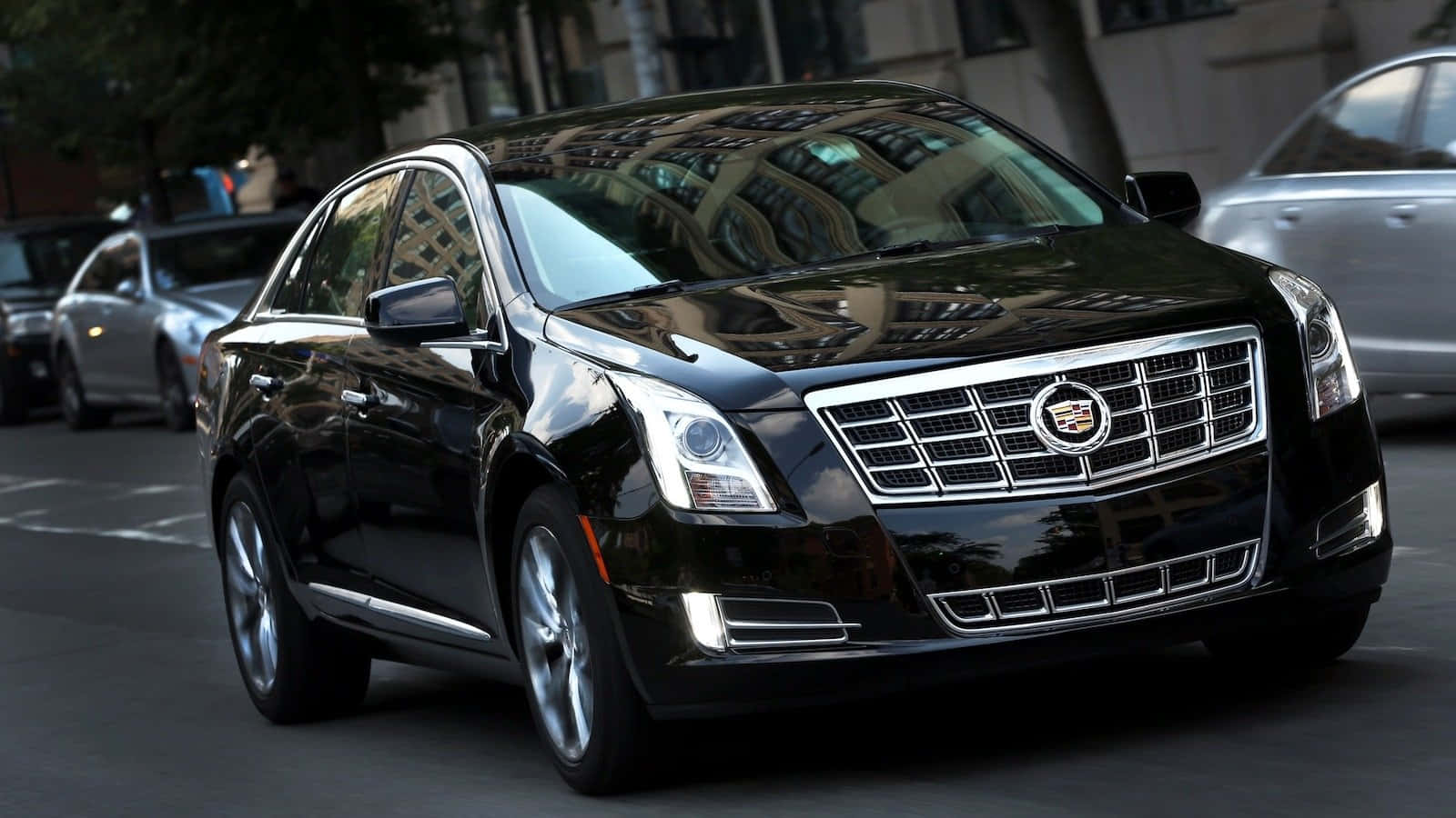 Cadillac XTS, black, daylight, HD Desktop Wallpaper