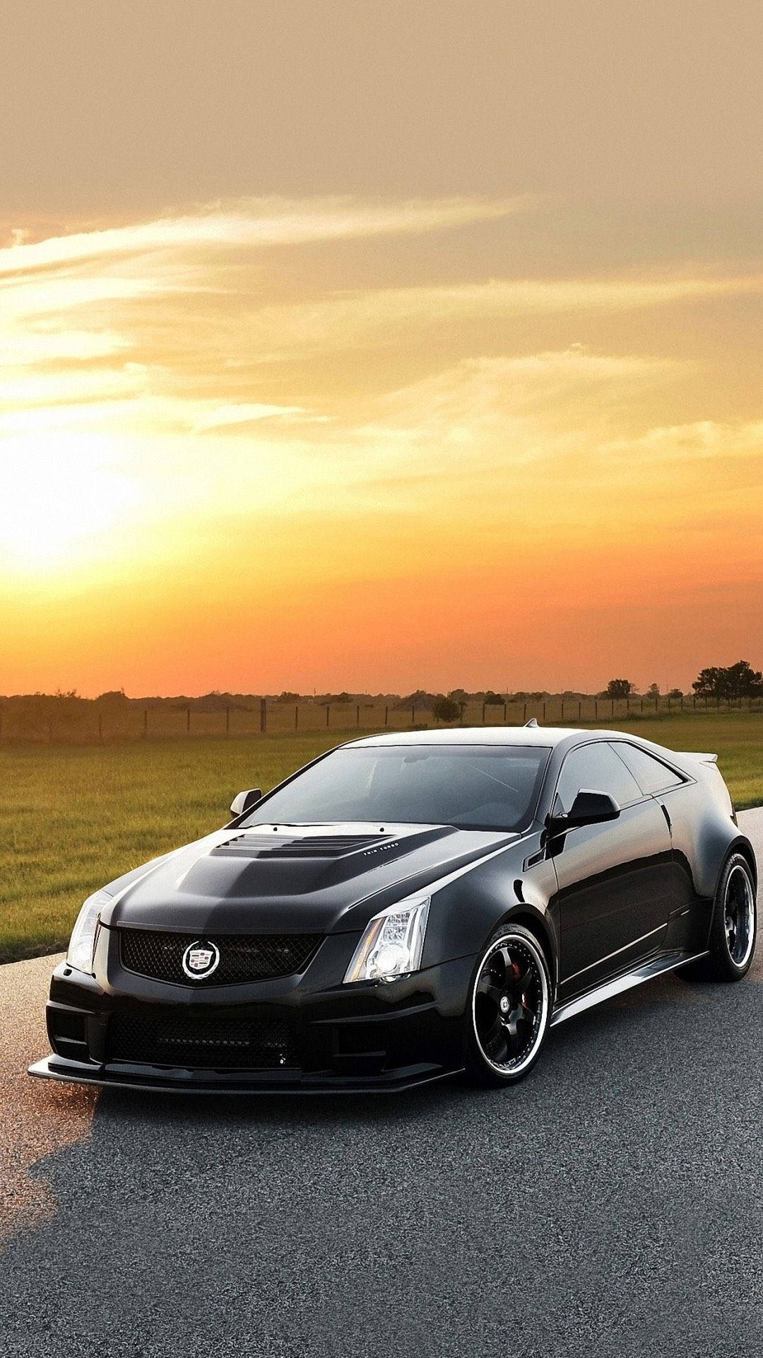 black, Cadillac, coupe, Full HD Phone Wallpaper