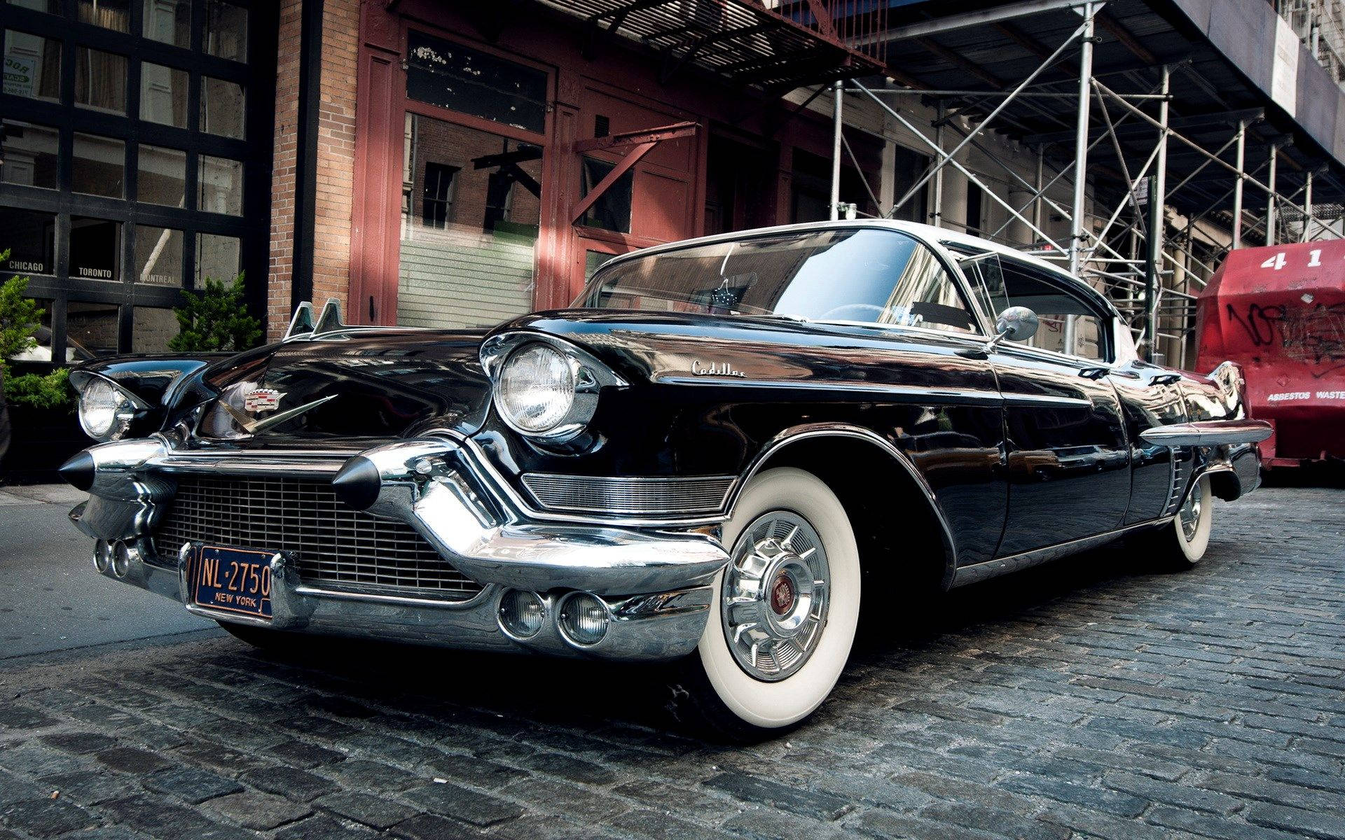 1959 Cadillac, glossy black, chrome accents, Full HD Desktop Wallpaper