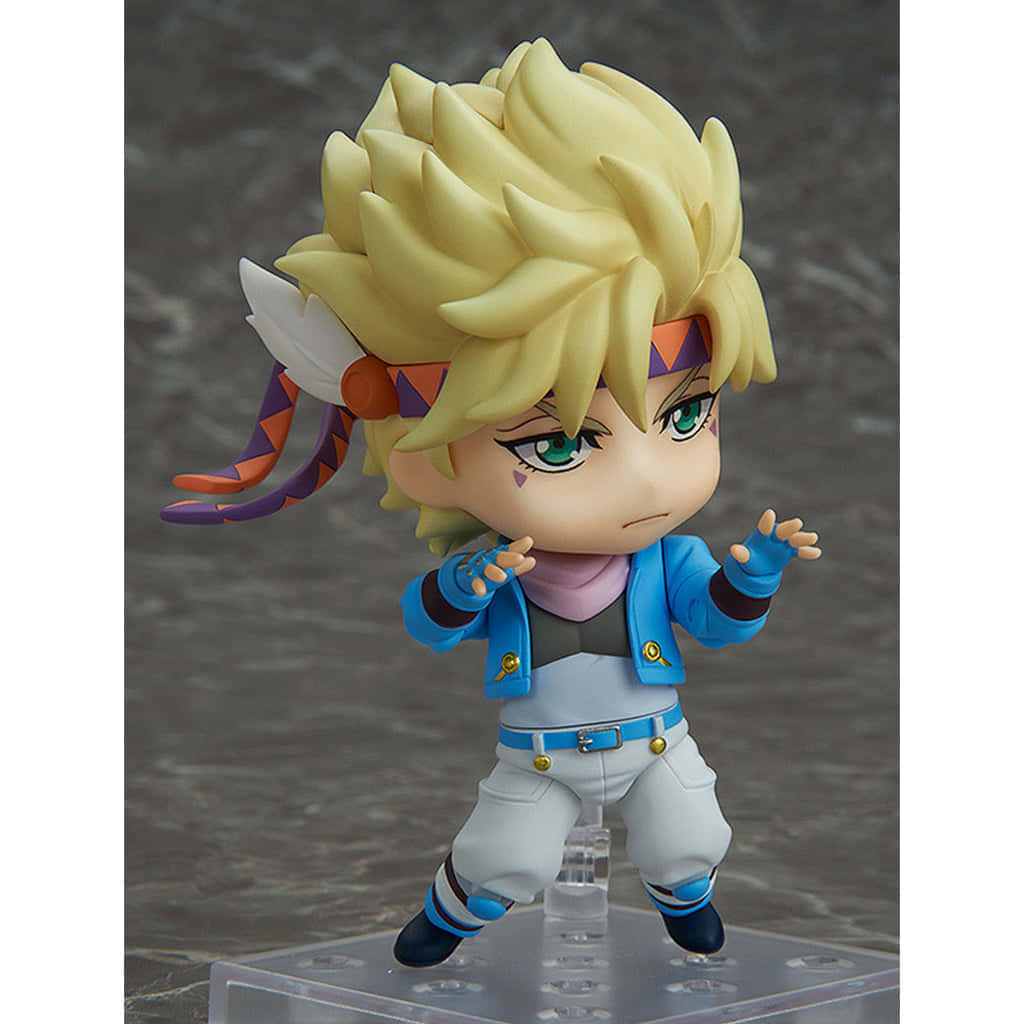 Caesar Anthonio Zeppeli, chibi anime figure, spiky blonde hair, SD Desktop Wallpaper