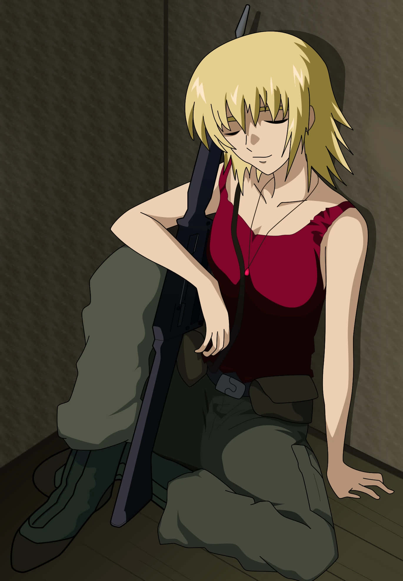Cagalli Yula Athha, blonde anime girl, red top, Full HD Phone Wallpaper