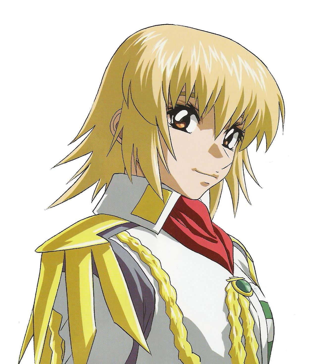 Cagalli Yula Athha, blonde anime character, white and gold uniform, HD Phone Wallpaper