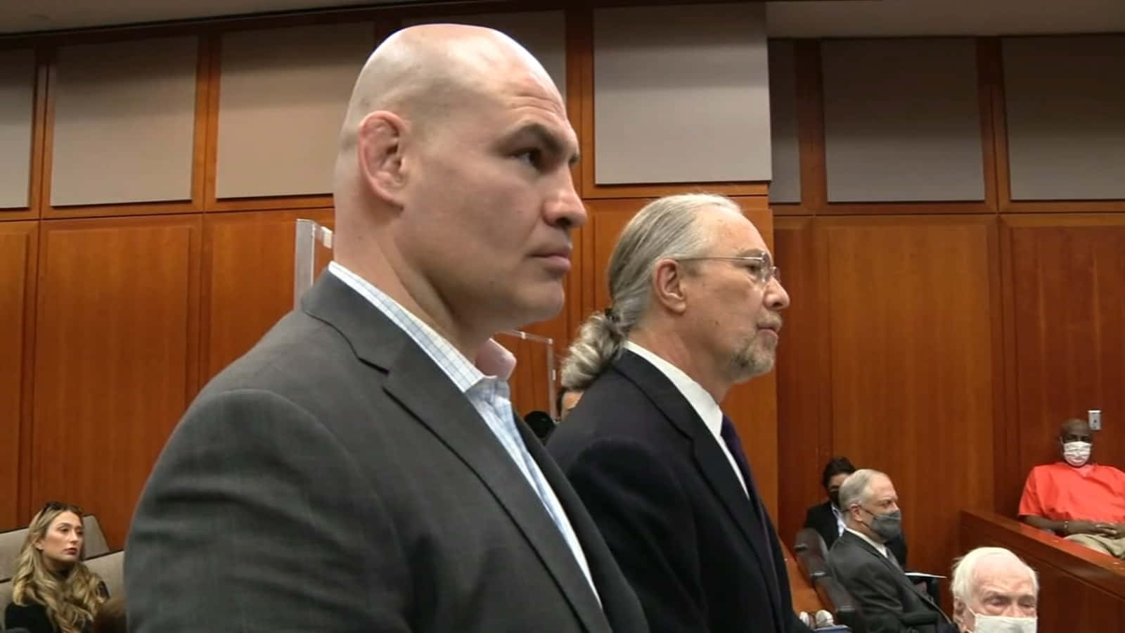 Cain Velasquez, lawyer, wood-paneled courtroom, HD Desktop Wallpaper
