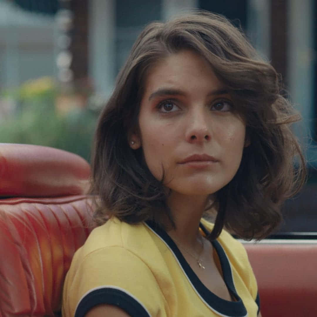 Caitlin Stasey, television series Reflection, vintage red car seat, SD Desktop Wallpaper