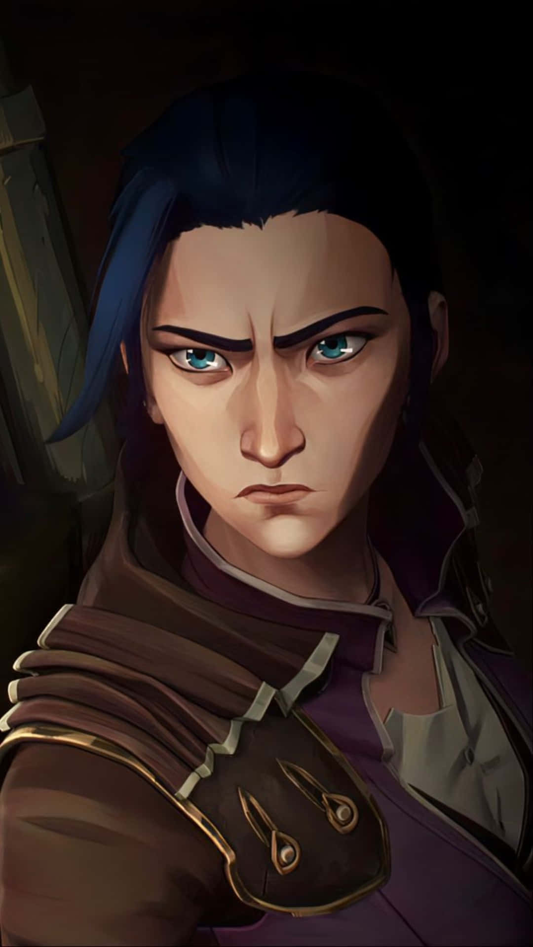 Caitlyn Arcane, blue-haired, piercing blue eyes, Full HD Phone Wallpaper