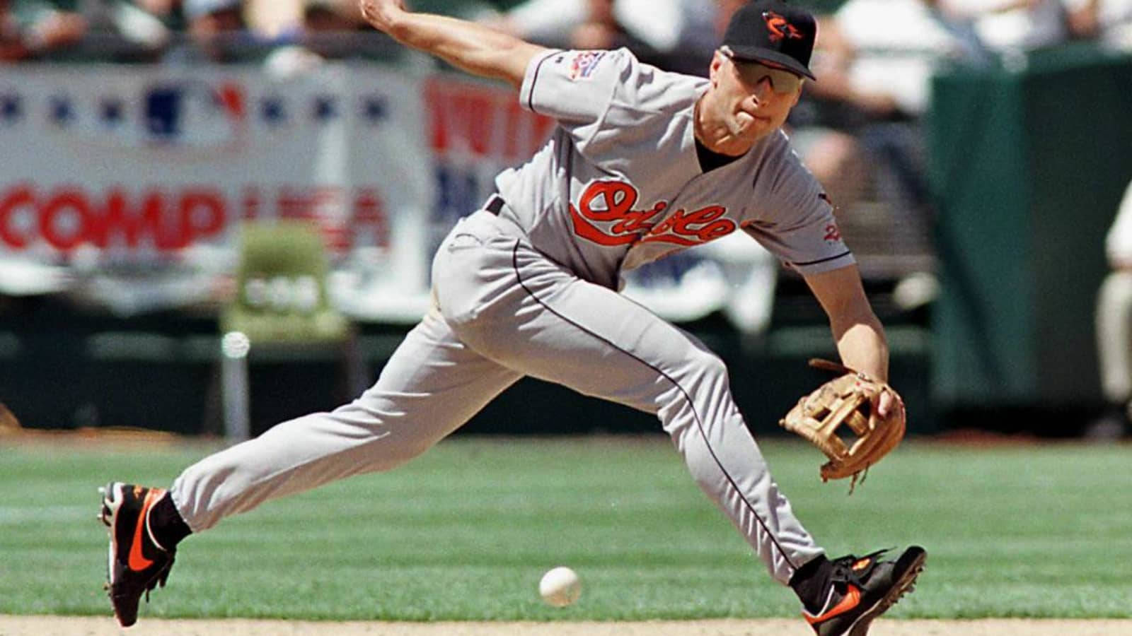 Cal Ripken Jr, gray Orioles uniform, sunlit field, HD Desktop Wallpaper
