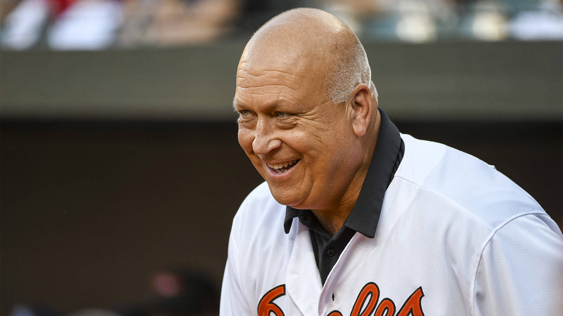 Cal Ripken Jr, white baseball jersey, bald man, Full HD Desktop Wallpaper
