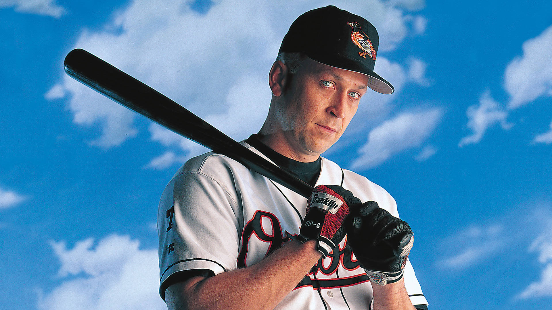 Cal Ripken Jr, black bat, white uniform, Full HD Desktop Wallpaper