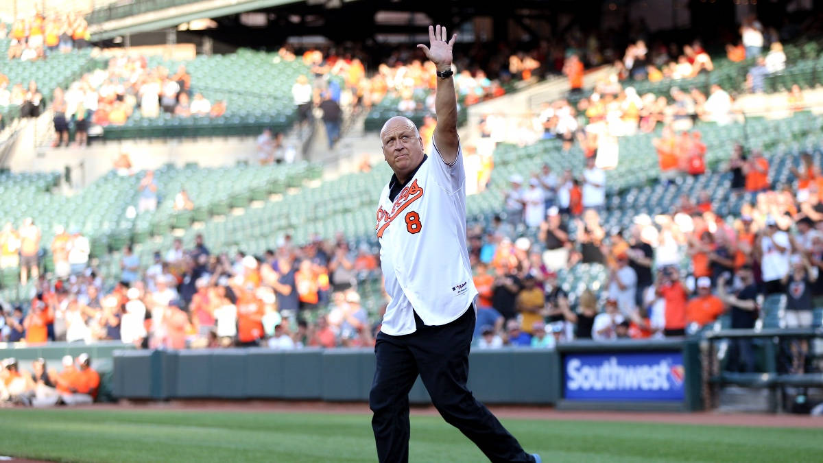 Cal Ripken Jr, white jersey, sunlit stadium, SD Desktop Wallpaper