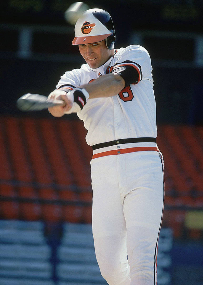 Cal Ripken Jr, white uniform, orange and black accents, SD Phone Wallpaper