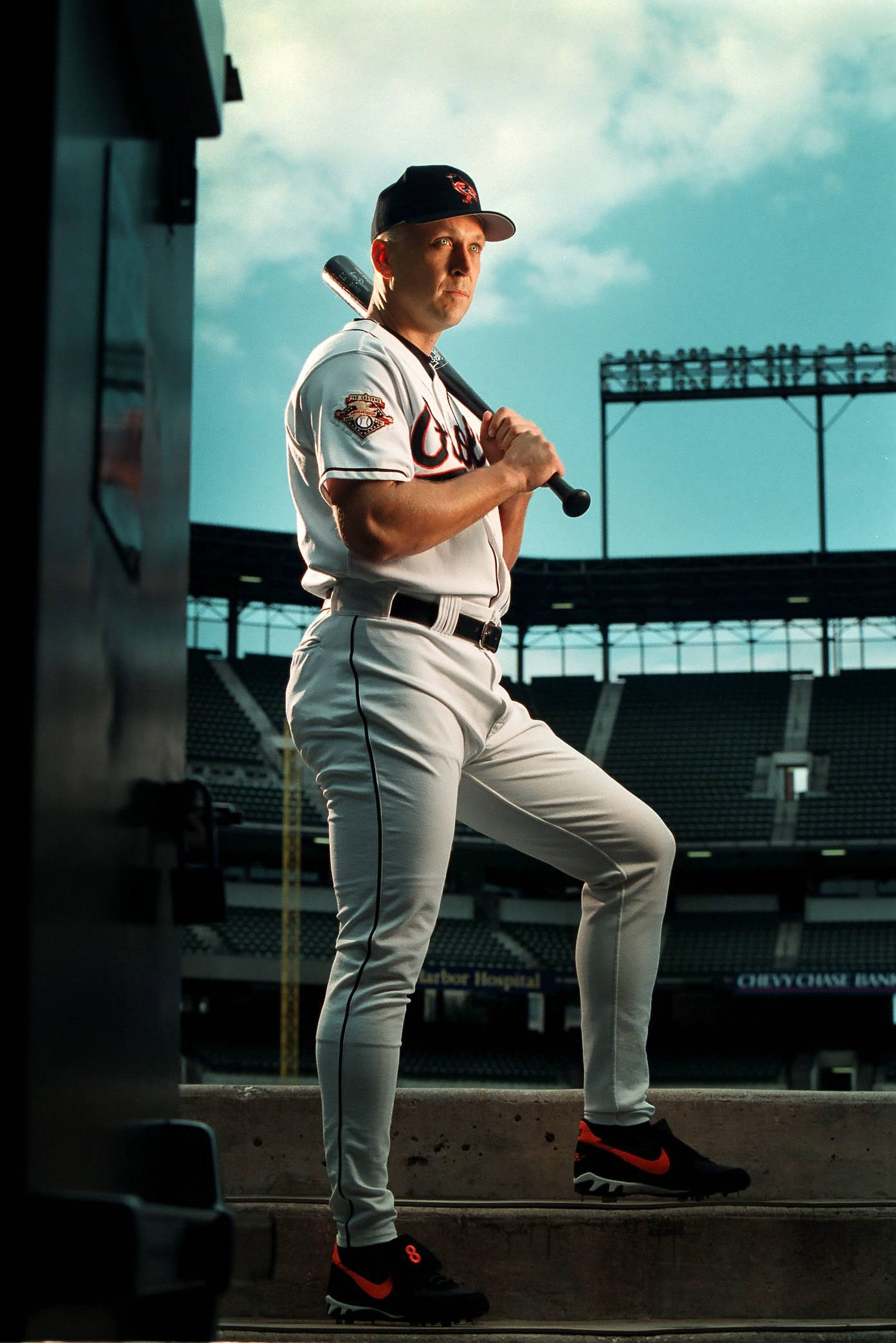 Cal Ripken Jr, baseball stadium, dugout, Full HD Phone Wallpaper