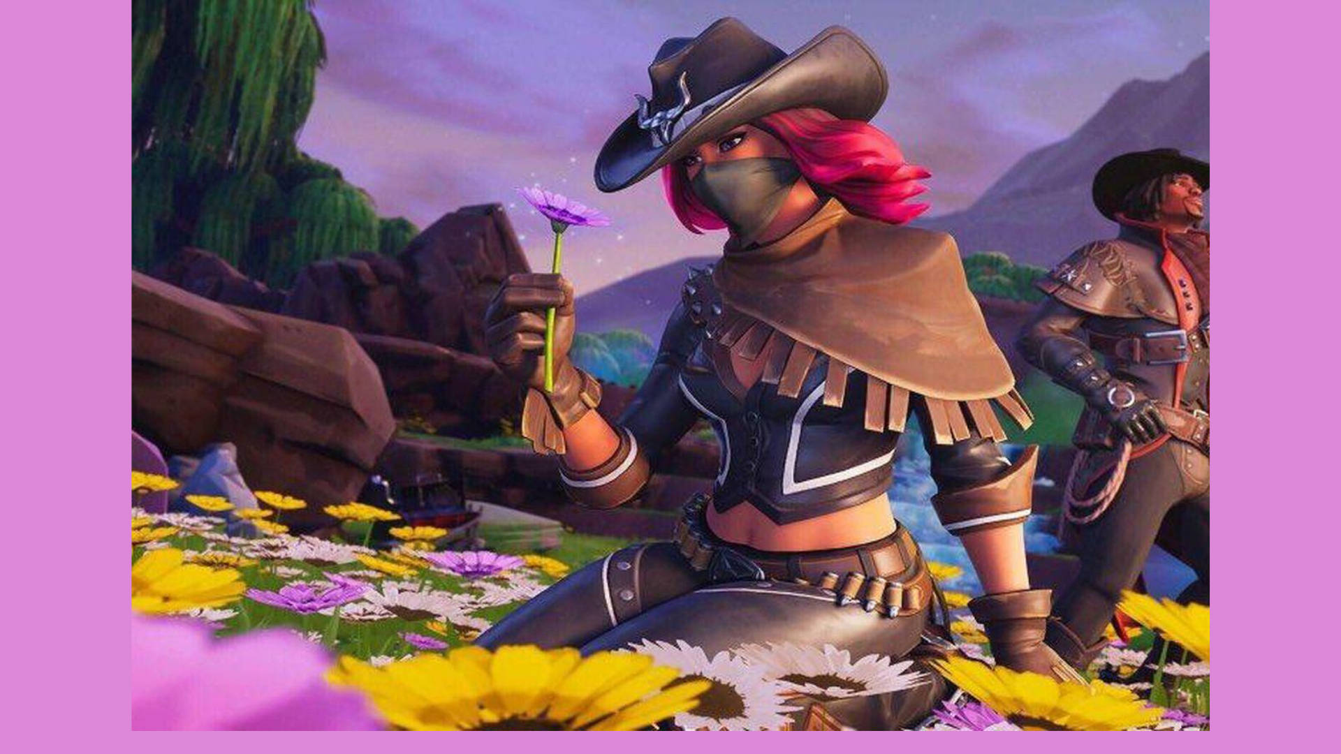 Calamity Fortnite, rememberance loading screen, masked cowboy, Full HD Desktop Wallpaper