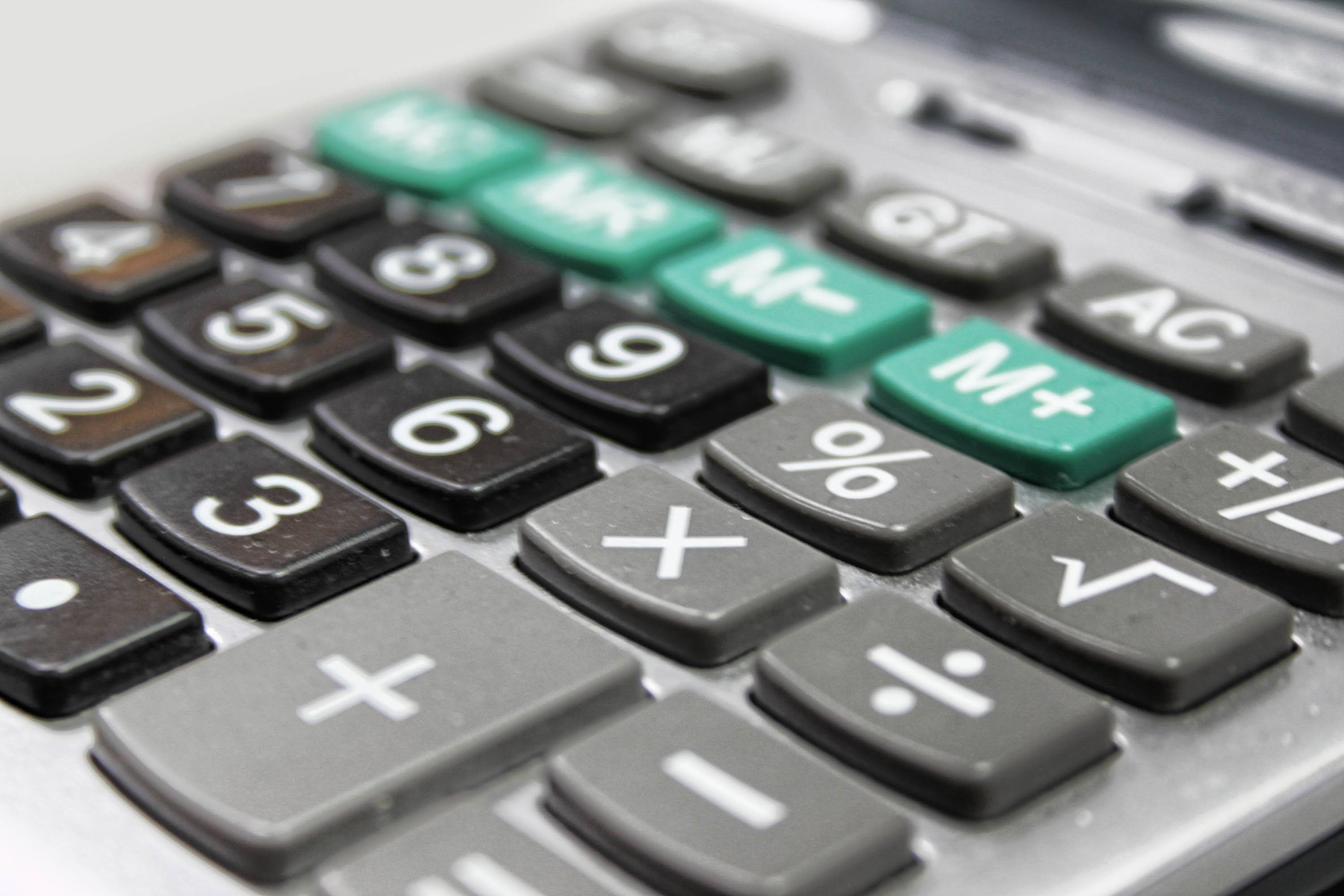 calculator, black buttons, green buttons, 2K Desktop Wallpaper