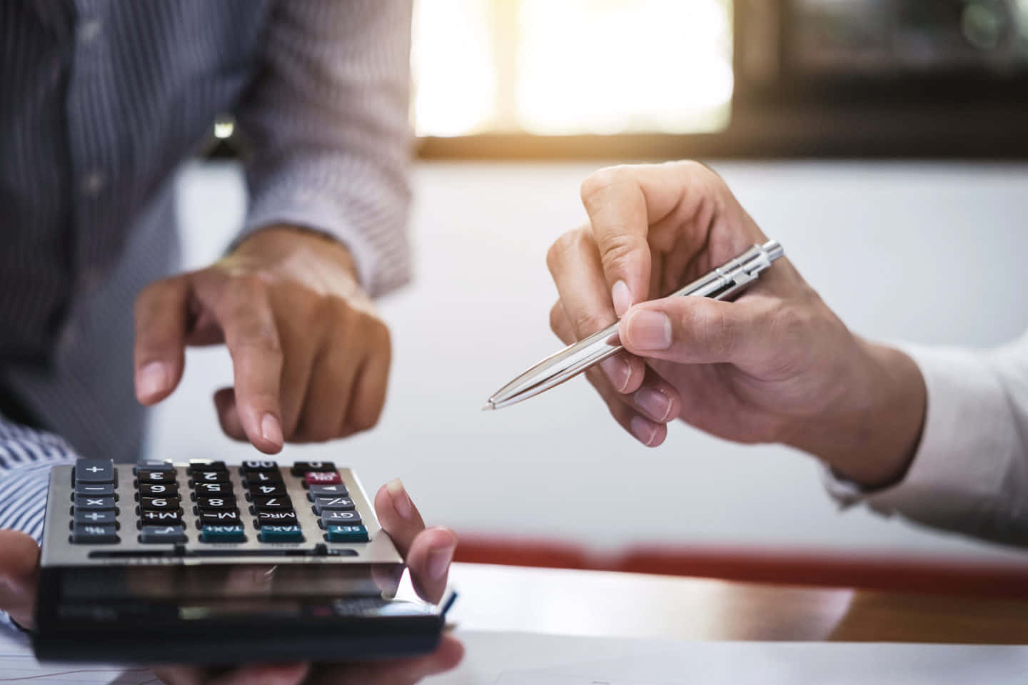 calculator, pen, documents, HD Desktop Wallpaper