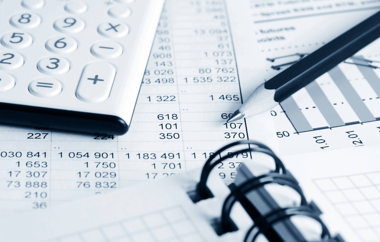 calculator, pen, glasses, HD Desktop Wallpaper