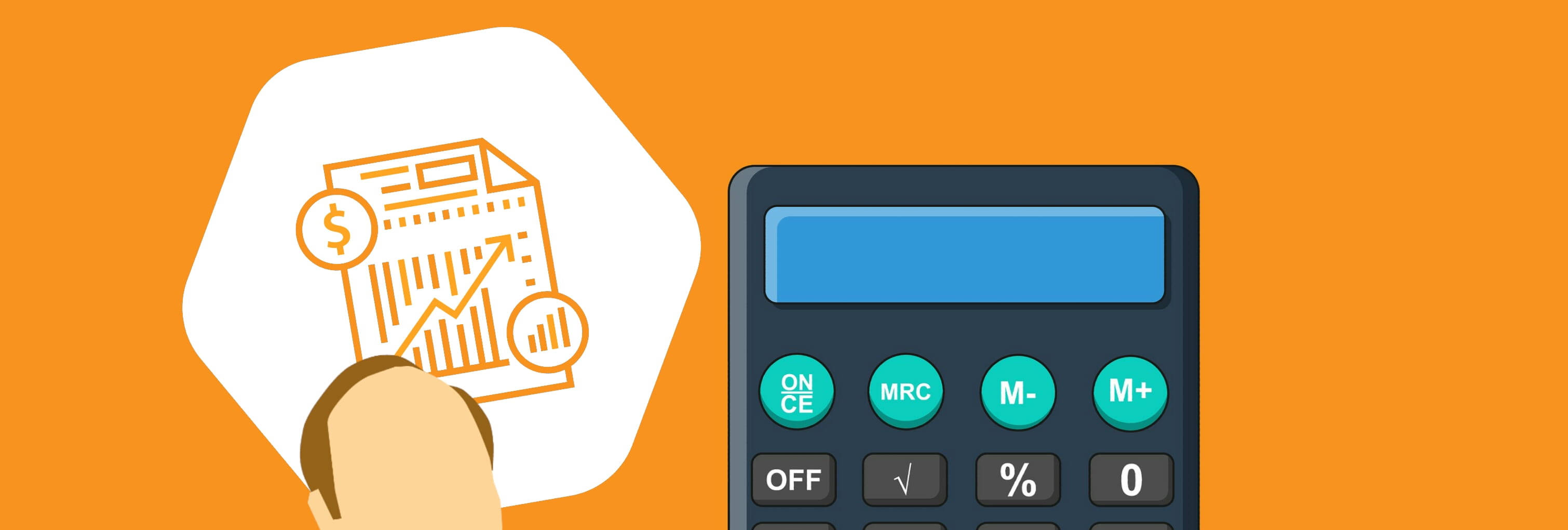 modern calculator, desk, financial chart icon, 2K Desktop Wallpaper