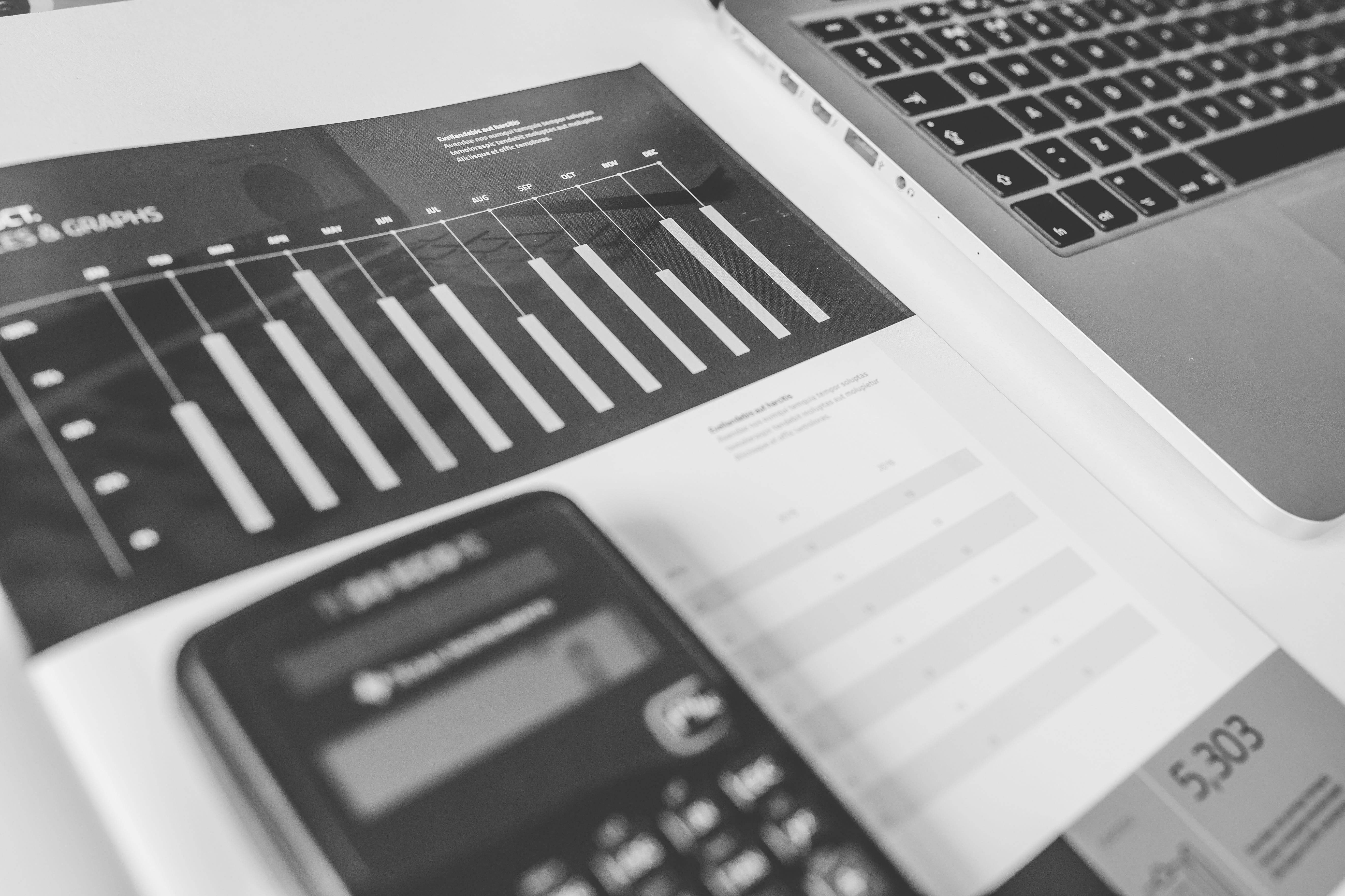calculator, paper, graph, 5K Desktop Wallpaper