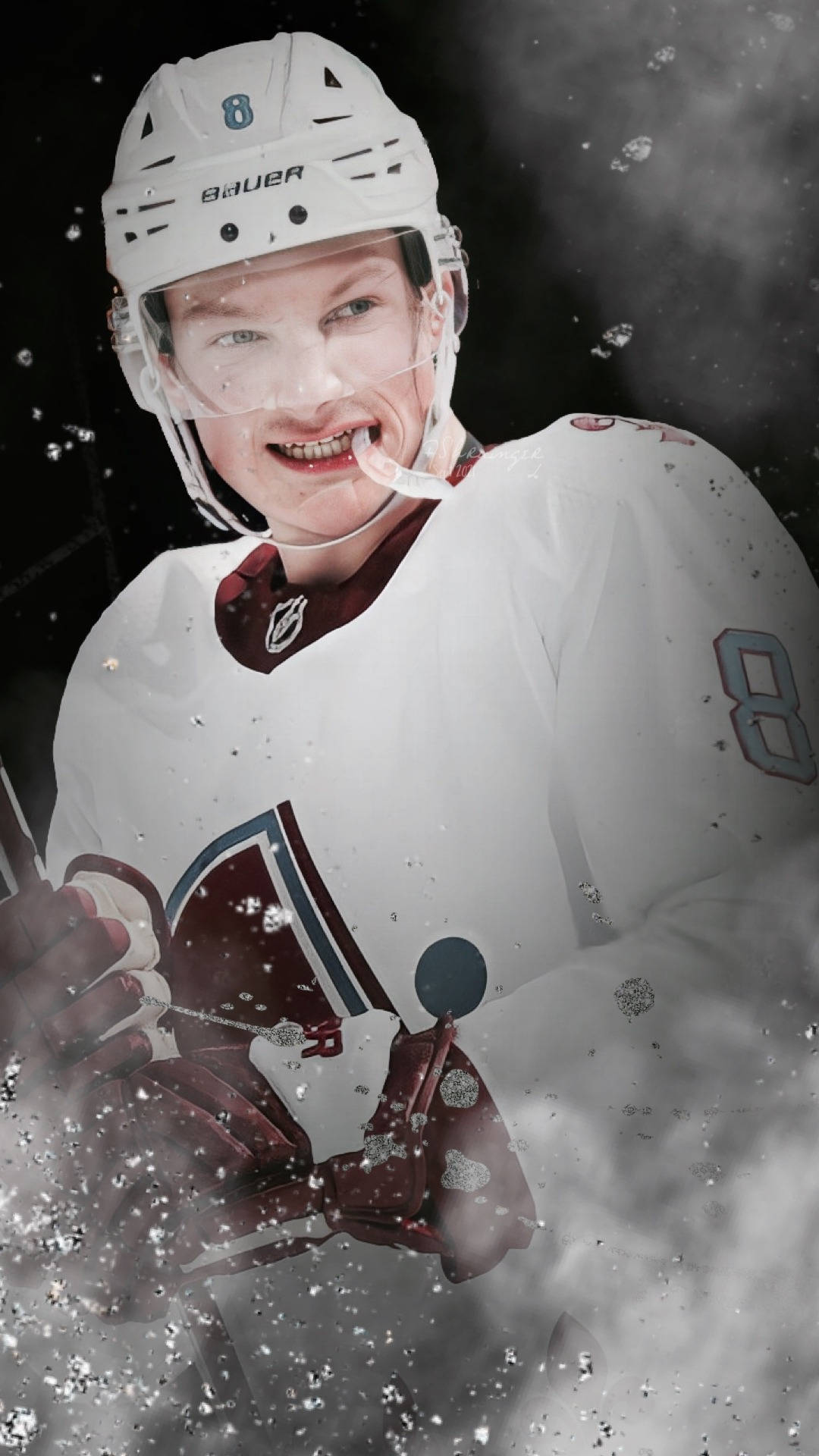 Cale Makar, white gear, hockey player, Full HD Phone Wallpaper