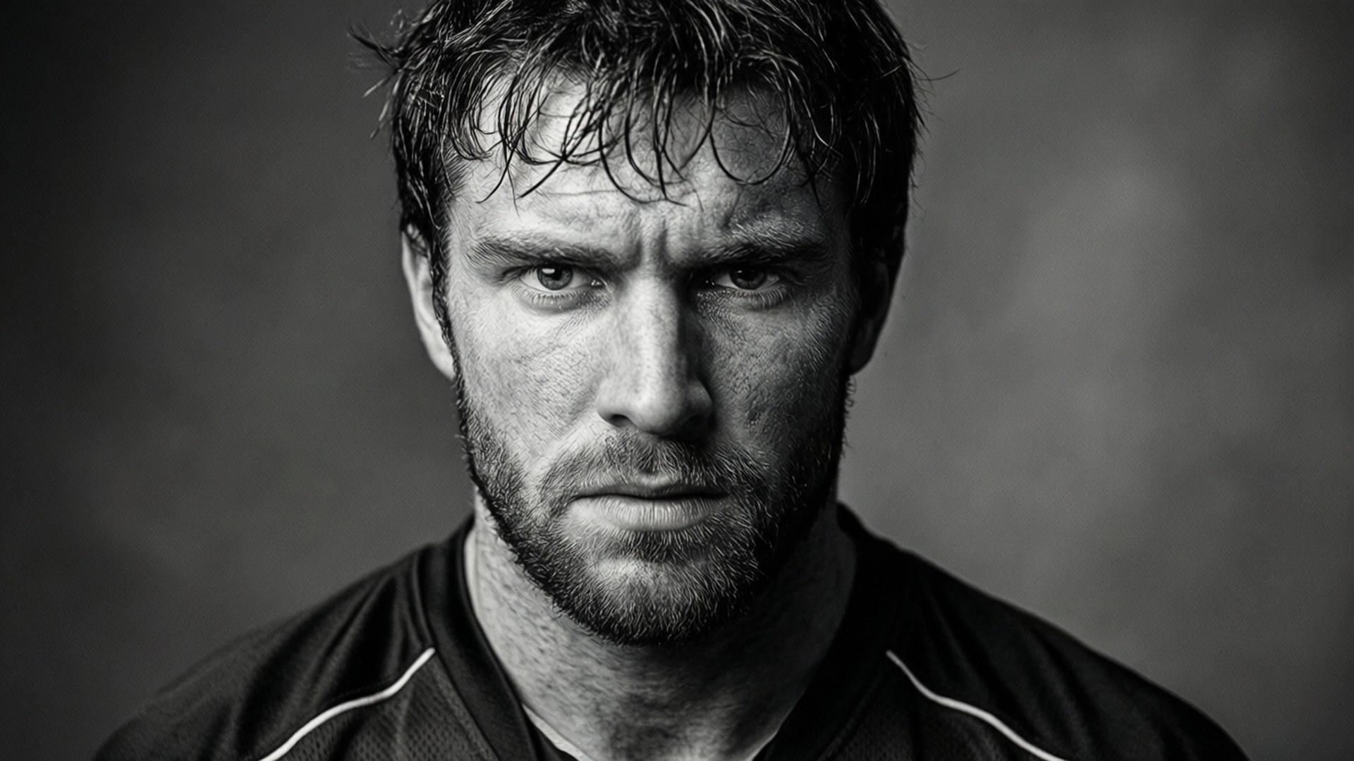Caleb Williams, black and white, portrait, Full HD Desktop Wallpaper