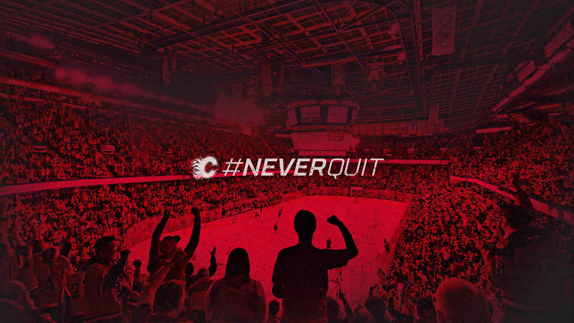 Calgary Flames, neverquit, red light, Full HD Desktop Wallpaper