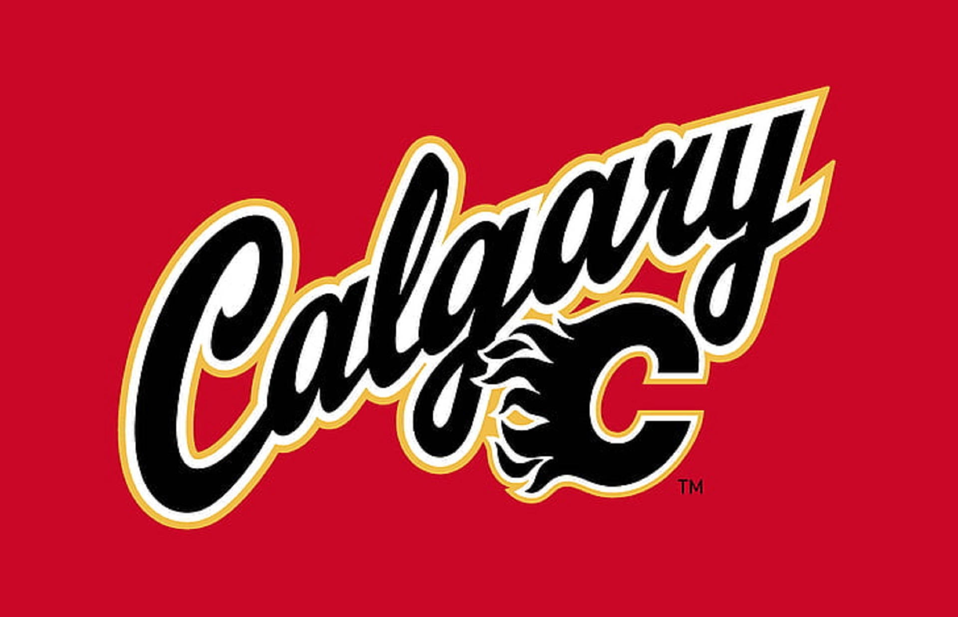 Calgary Flames, black, gold, Full HD Desktop Wallpaper