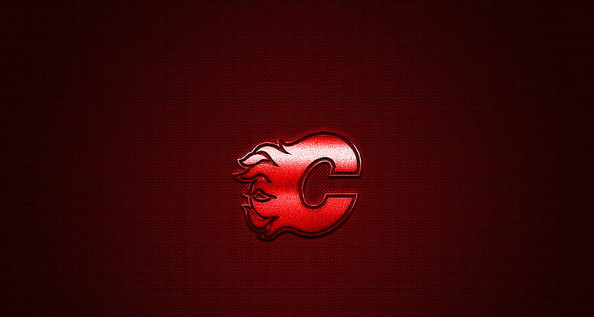 Calgary Flames, blazing red, stylized 'C' logo, Full HD Desktop Wallpaper