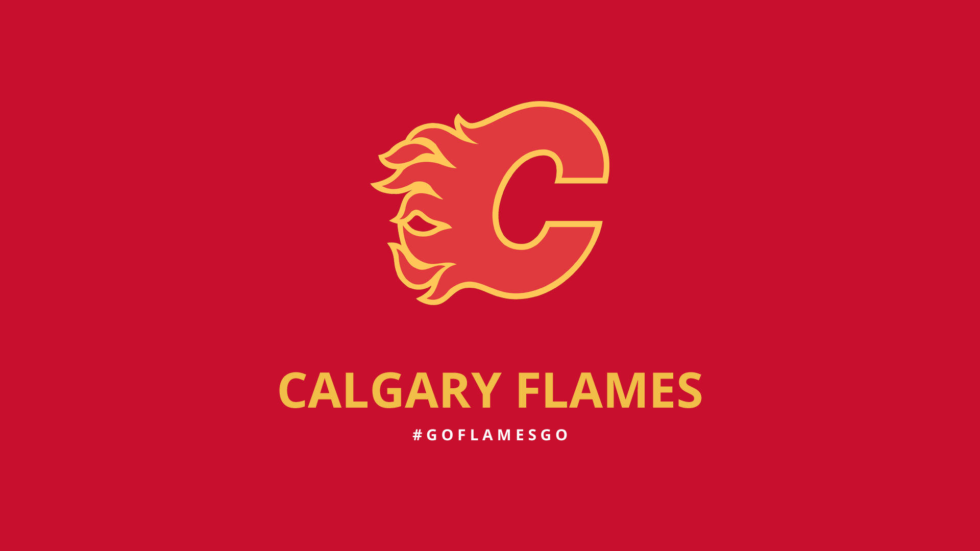 Calgary Flames, red, yellow, Full HD Desktop Wallpaper