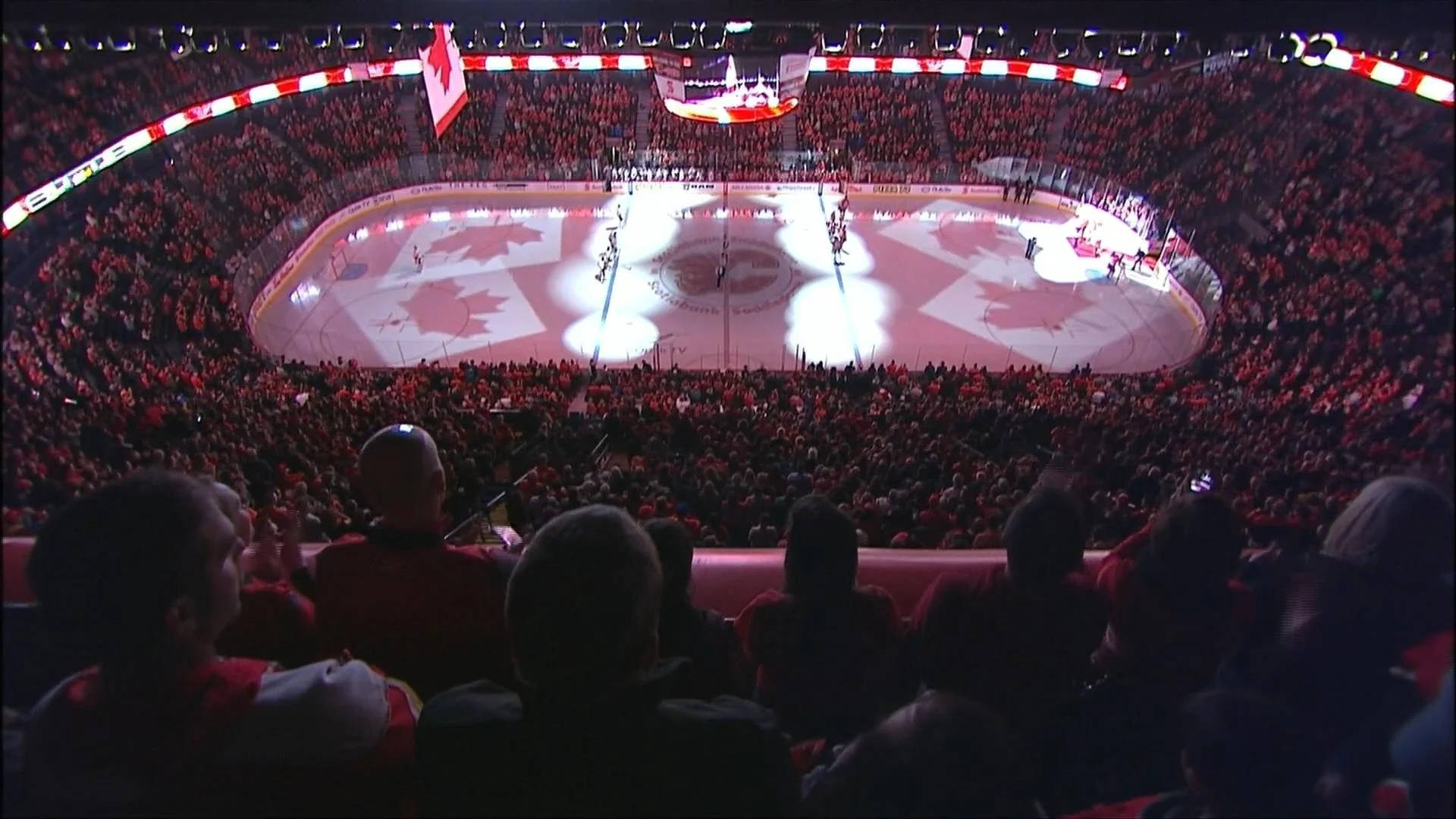 Calgary Flames, ice hockey game, night, Full HD Desktop Wallpaper